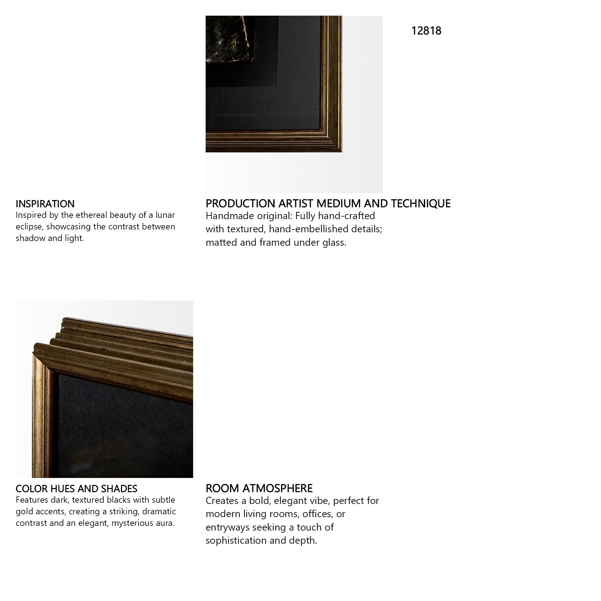Fossil I by Studio M a handmade Original Framed Artwork under Glass — in a styled room
