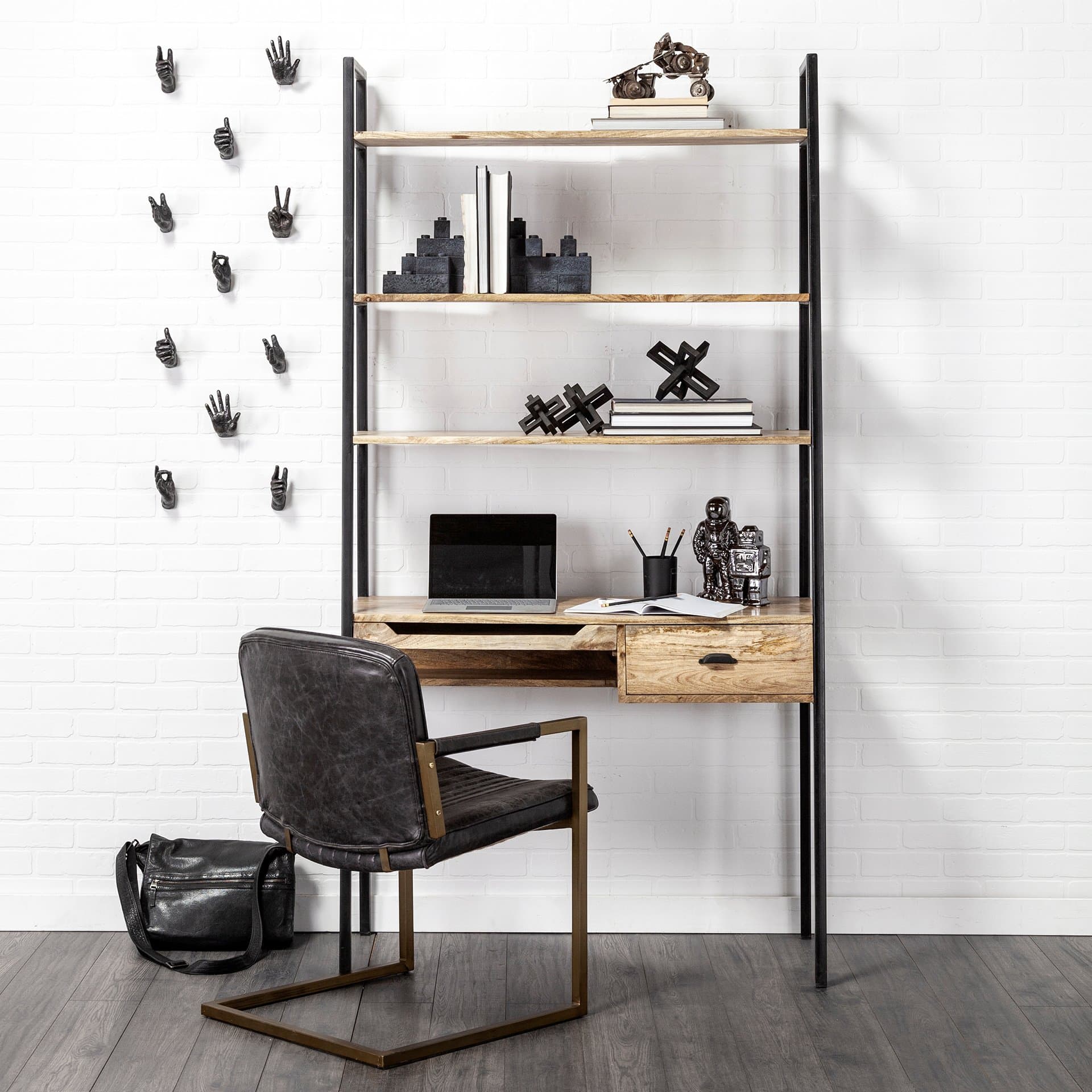 Aleph (Set of 3) Black Metal Small Medium & Large Jacks — in a styled room