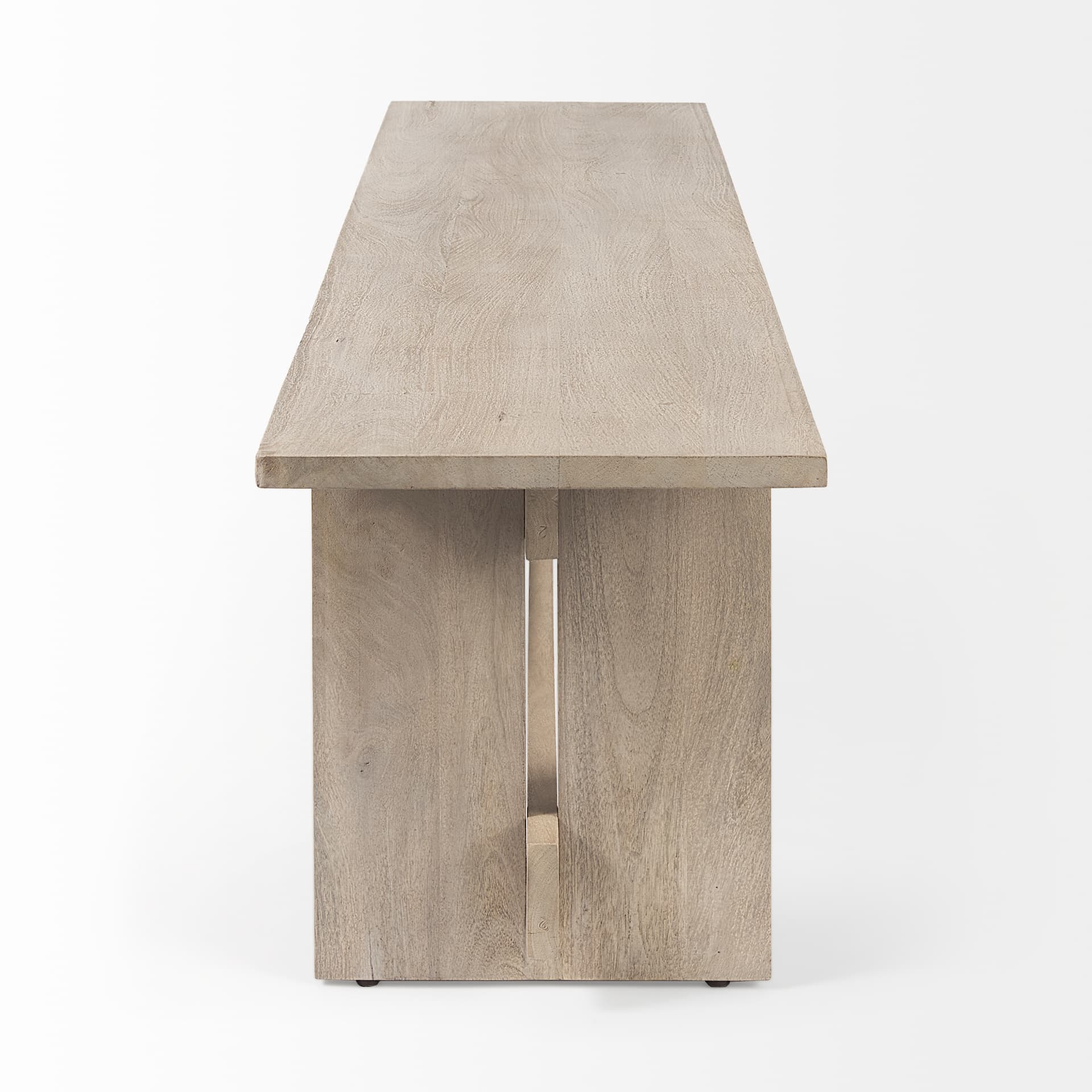 Aida 18H Light Gray Wood Dining Bench — product photograph