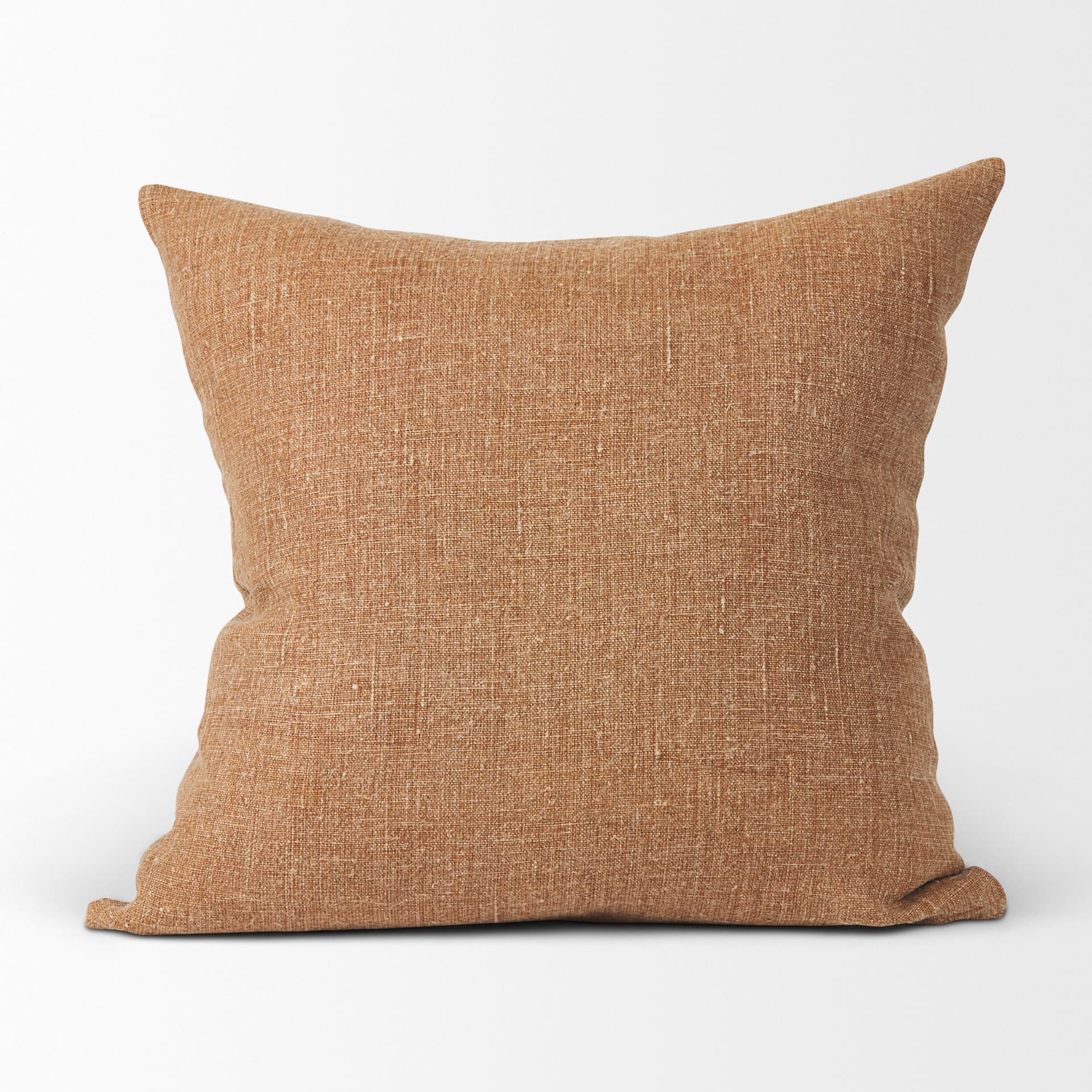 Jack 22x22 Rust Linen Square Decorative Pillow Cover w/Down Filler — product photograph