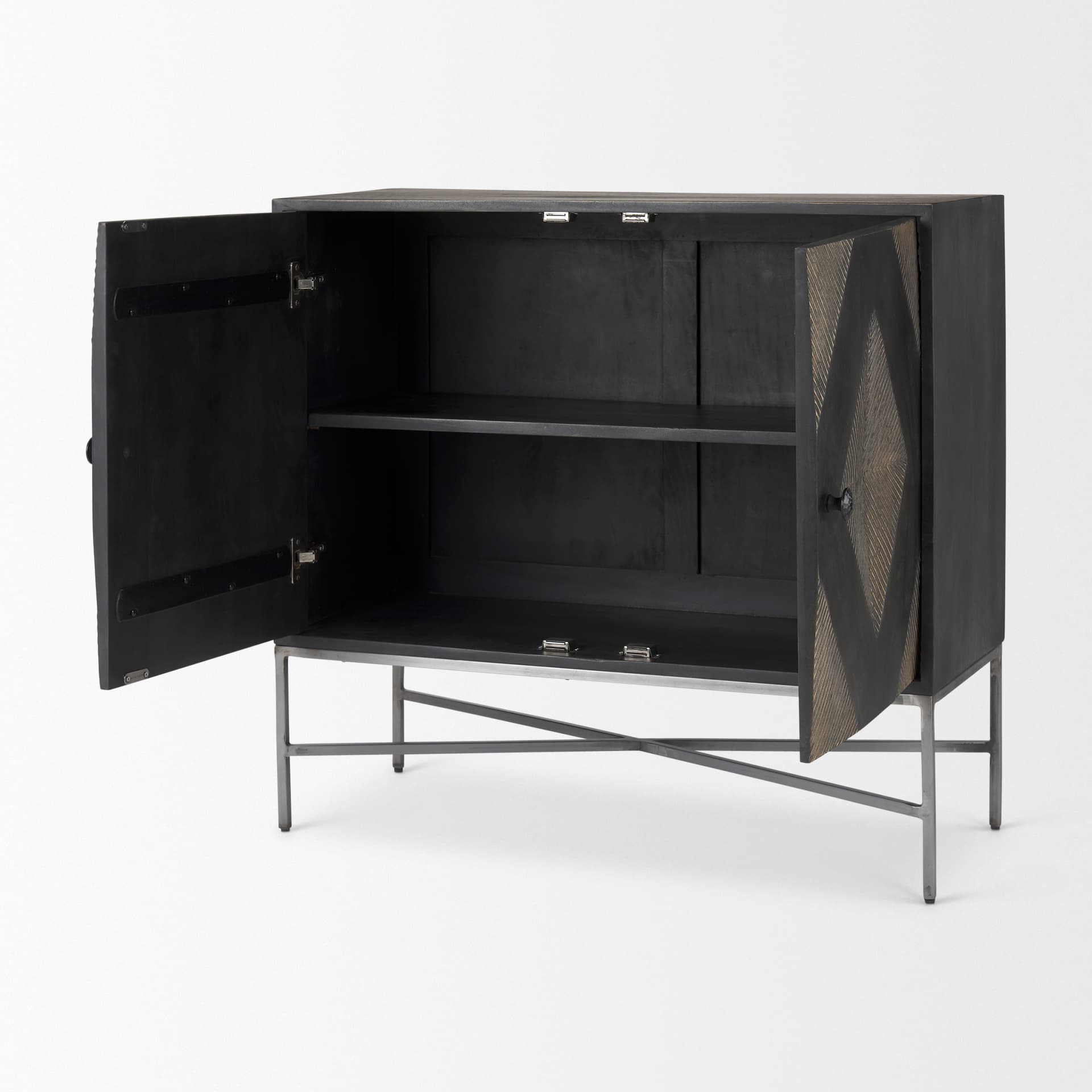 Hogarth 36.0L x 16.0W x 34.0H 2 Door Dark Accent Cabinet — product photograph