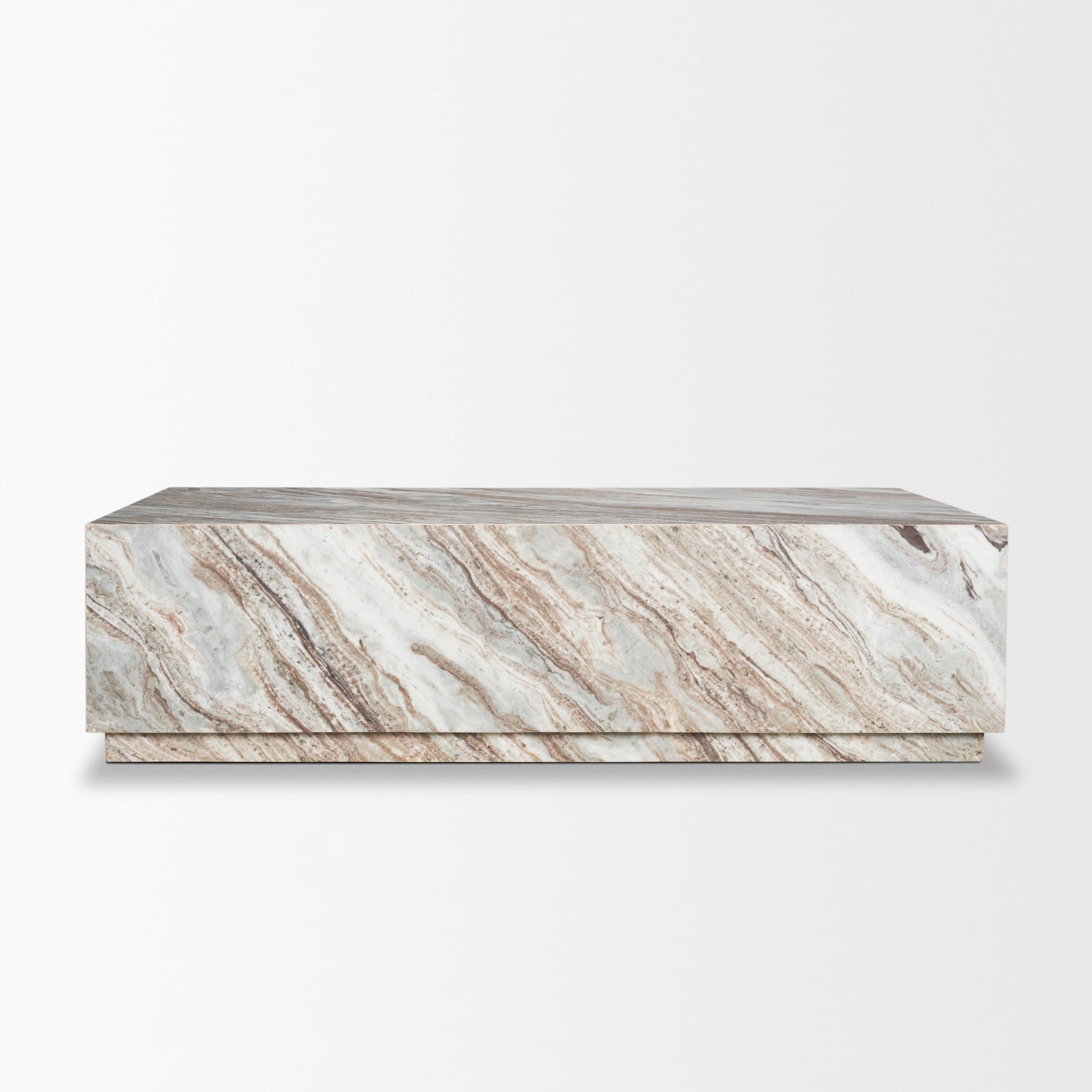 Matteo Solid Pink Marble Rectangular Coffee Table — product photograph