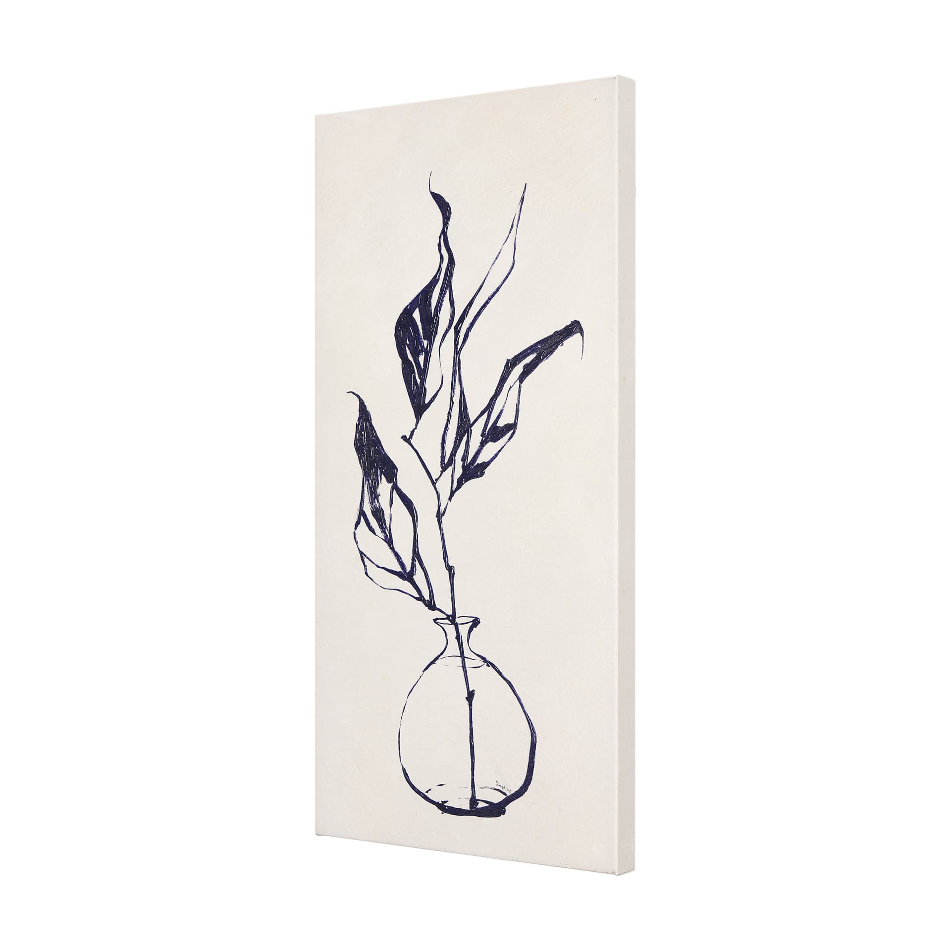 Sapphire Vase I by Mercana Studio a Hand Embellished Textured Canvas — product photograph