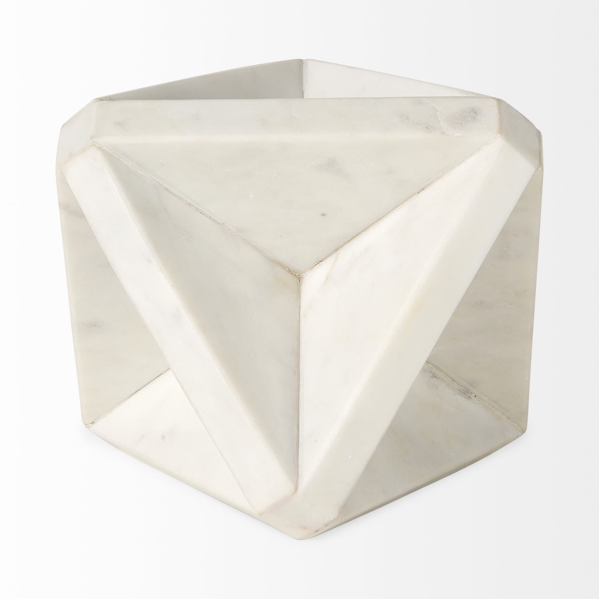 Sophia 5.5 L x 5.5 W x 8.5 H White Marble Decor Stand — product photograph
