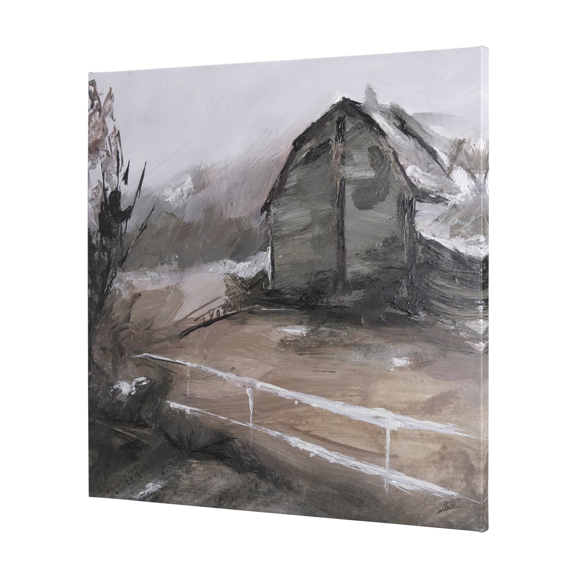 Late Autumn in Countryside I by Mercana Studio a Hand Embellished Textured Canvas — product photograph