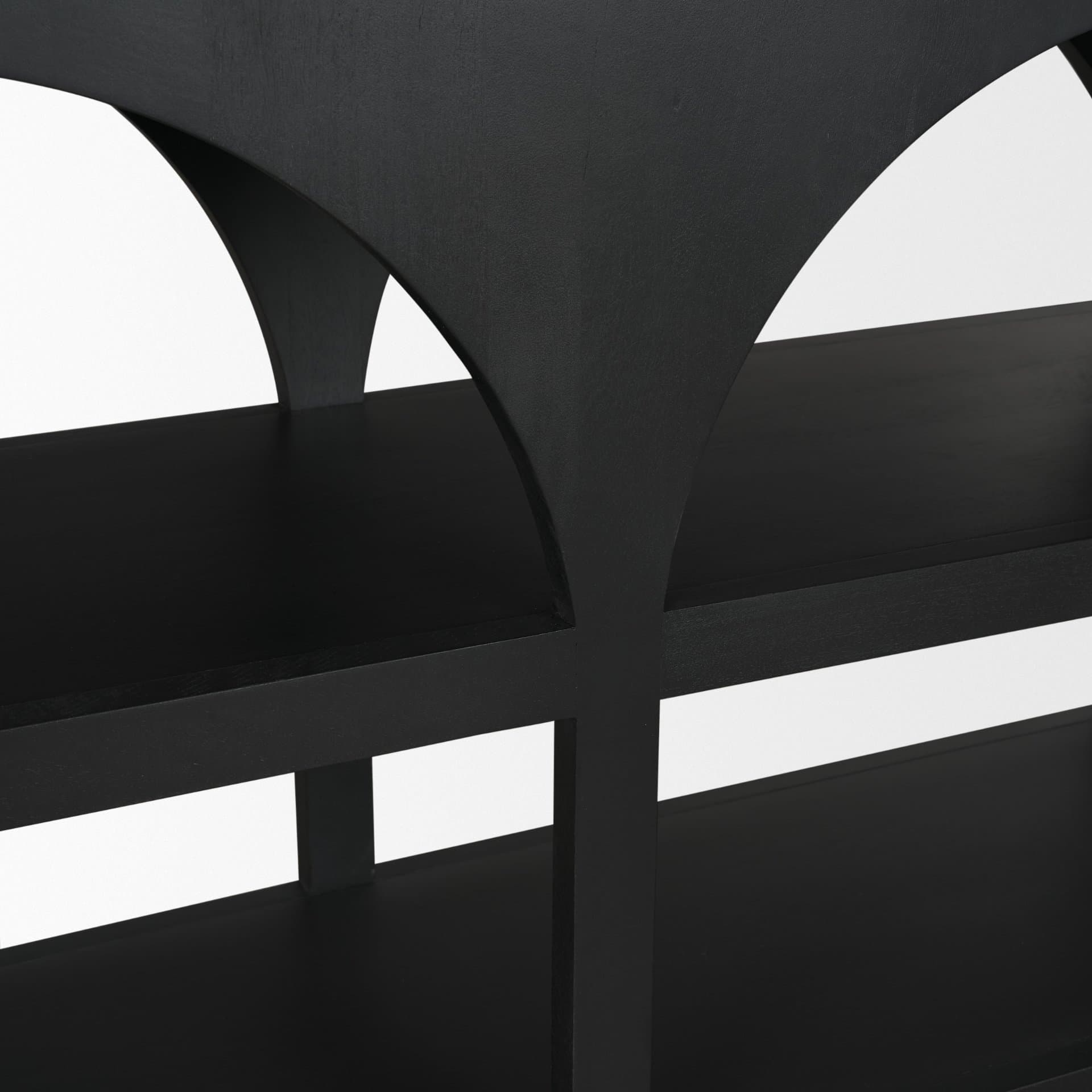 Bela 80" Matte Black Wood Arched Console Table — product photograph