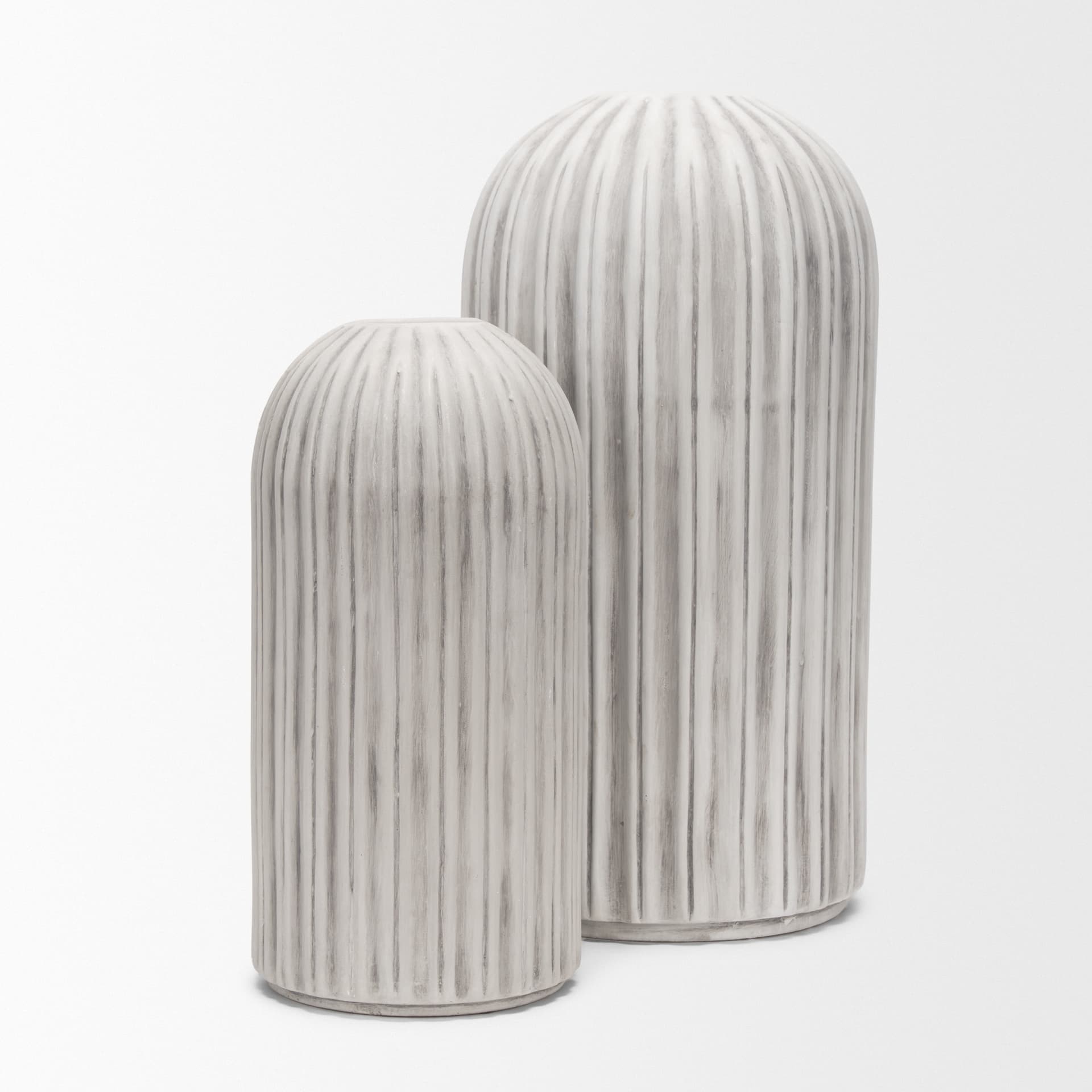 Ummi Tall Off White w/ Gray Antiquing Ceramic Vase — product photograph