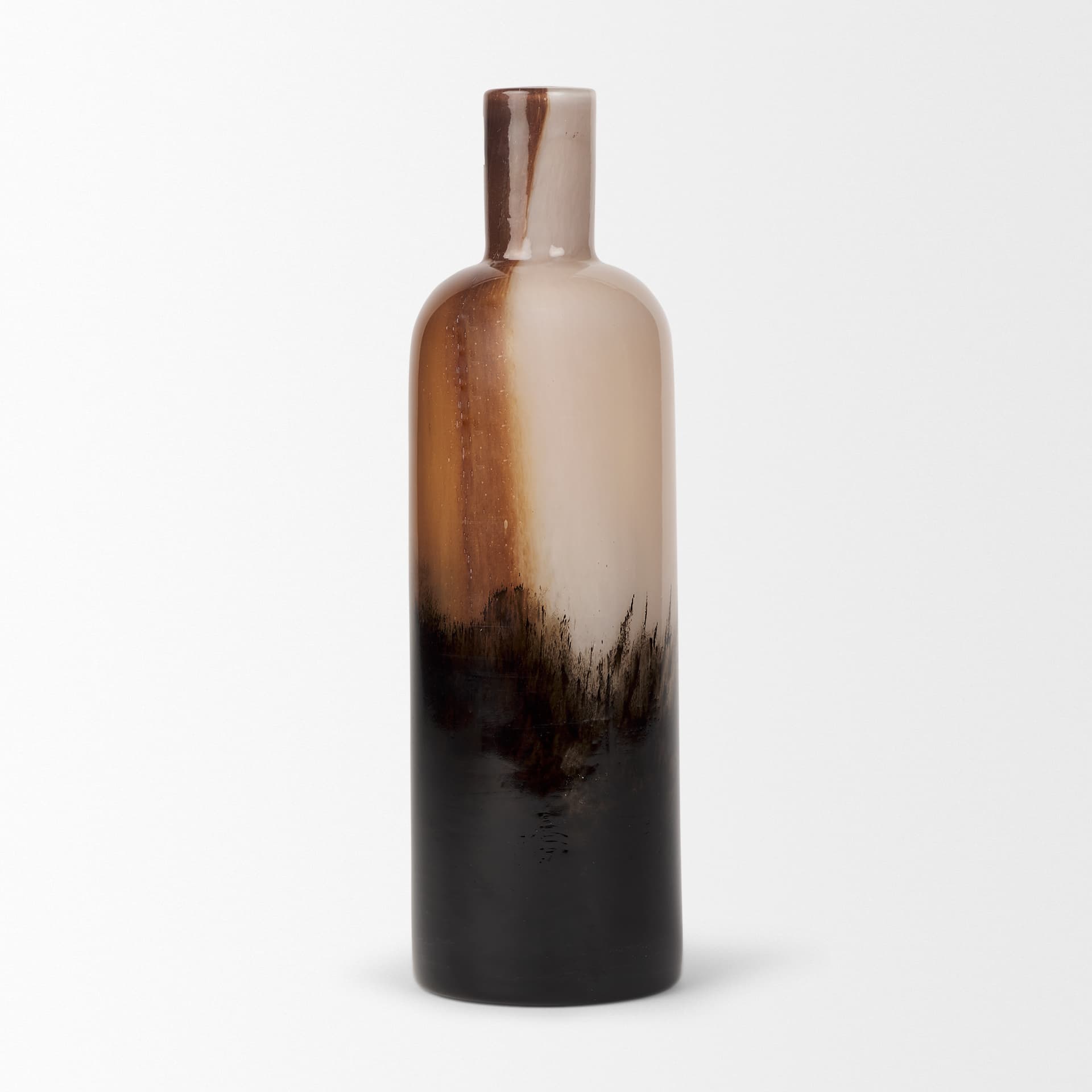Marans Tall Amber Multi-Color Glass Vase — product photograph