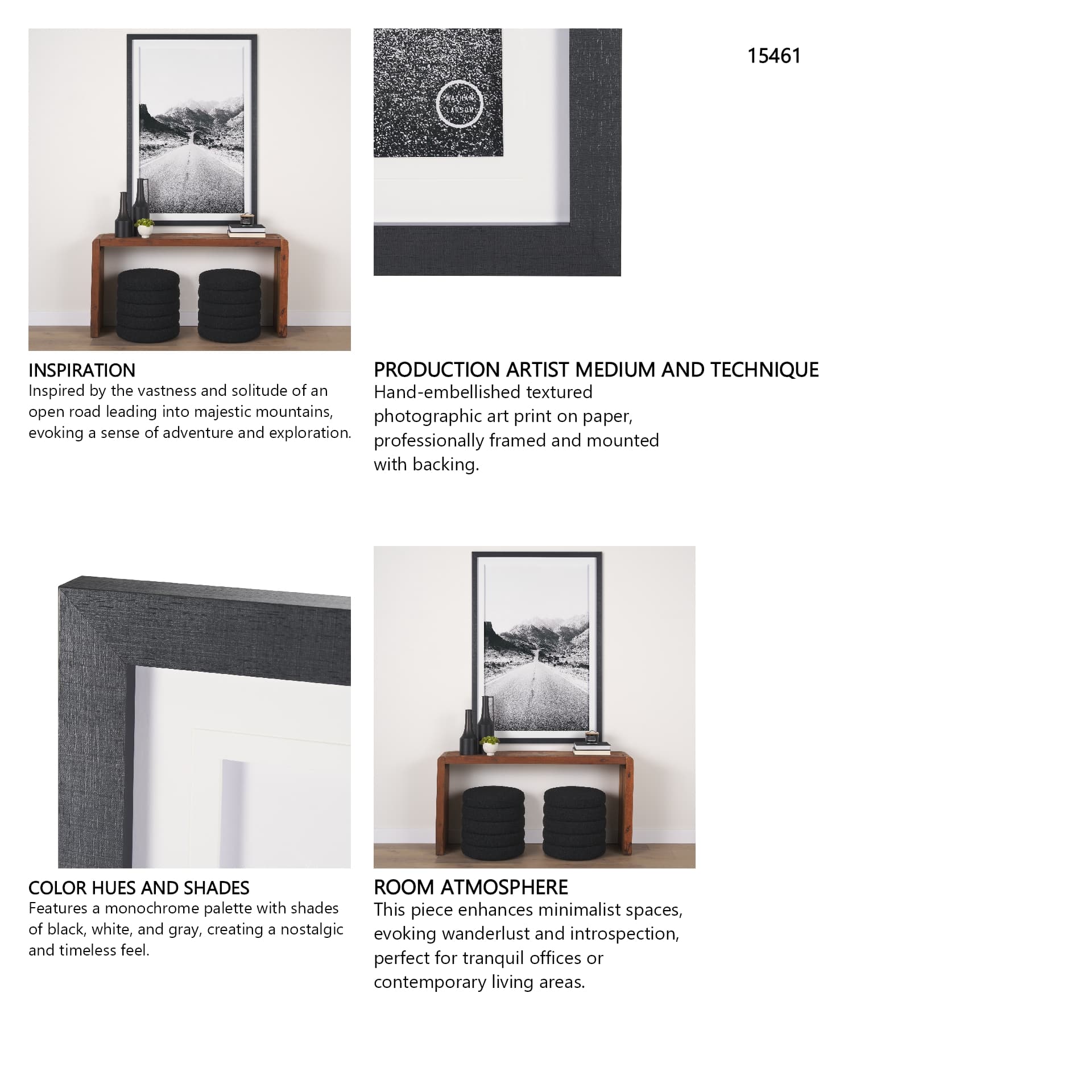 Road to Old West BW by Nathan Larson a Hand Embellished Framed Photo Art Print Matted under Glass — in a styled room