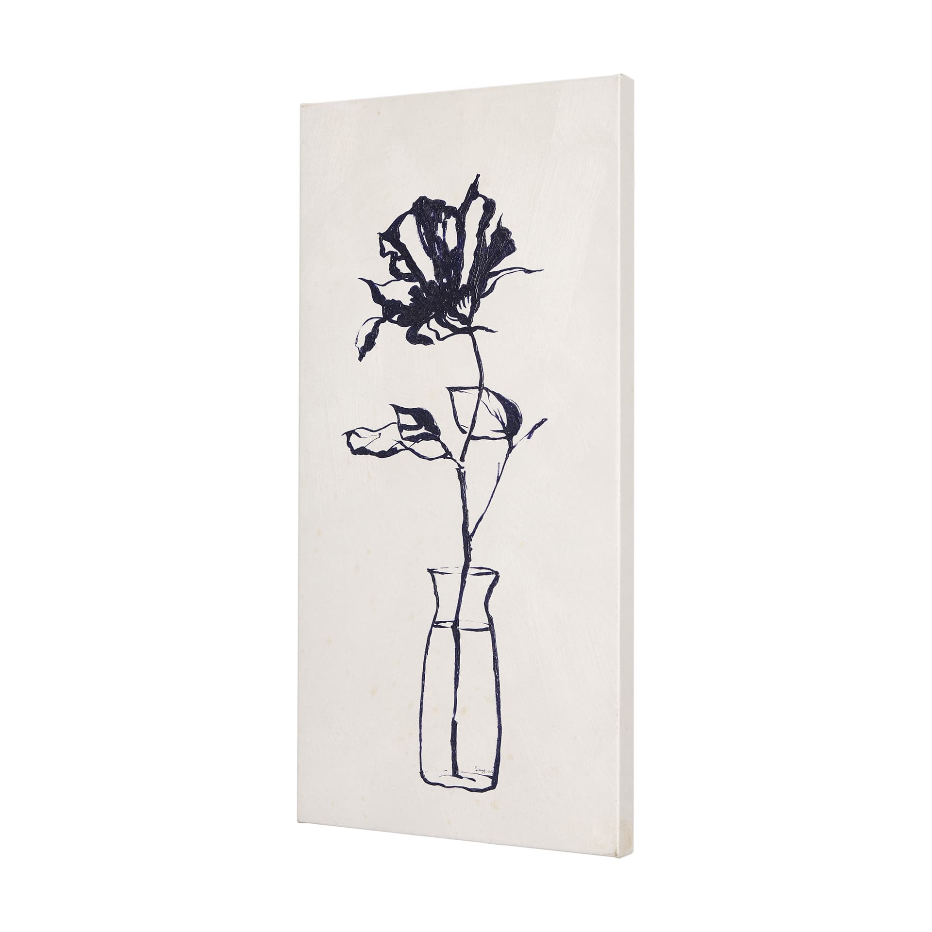 Sapphire Vase II by Mercana Studio a Hand Embellished Textured Canvas — product photograph