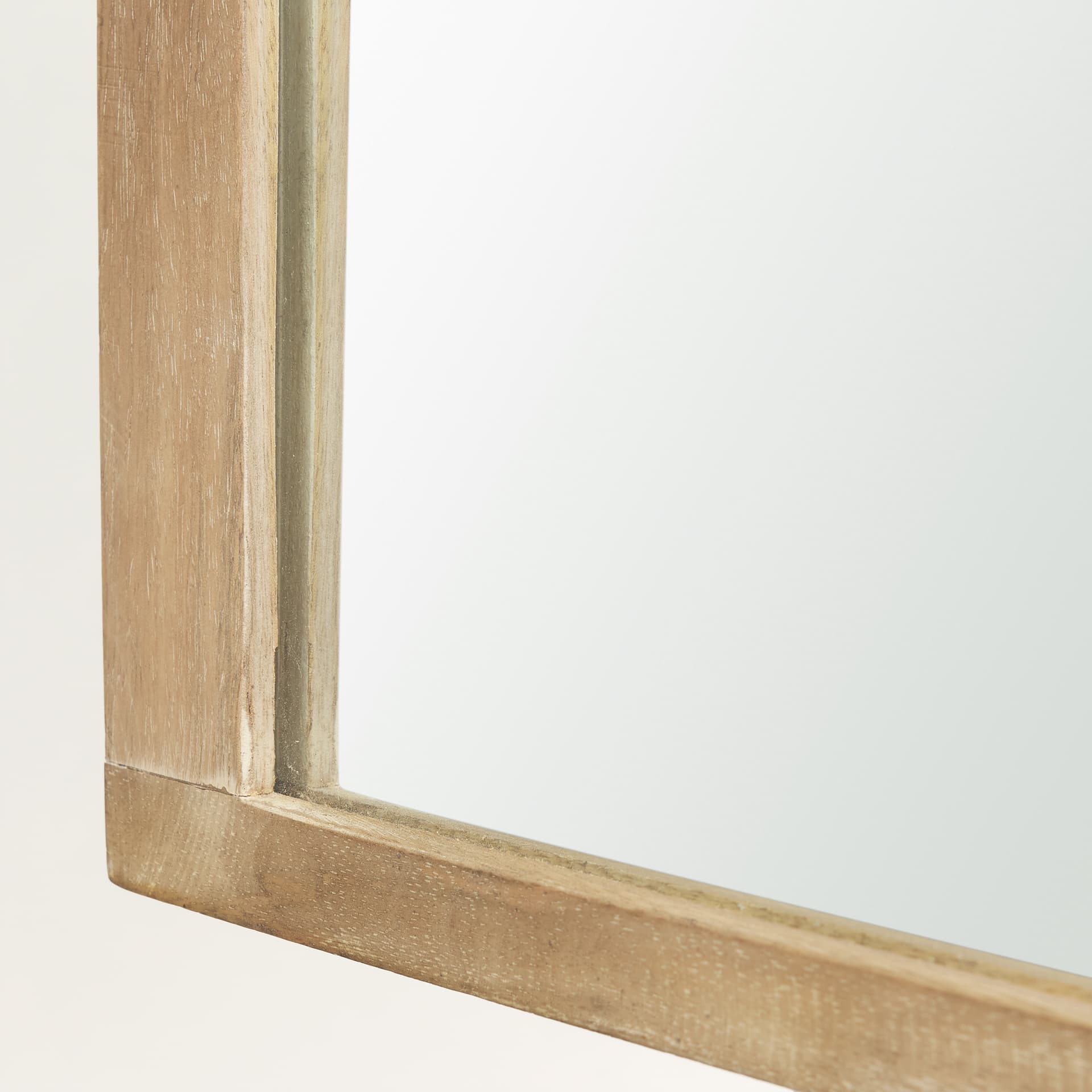 Celeste Light Brown Wood Arched Mirror — product photograph