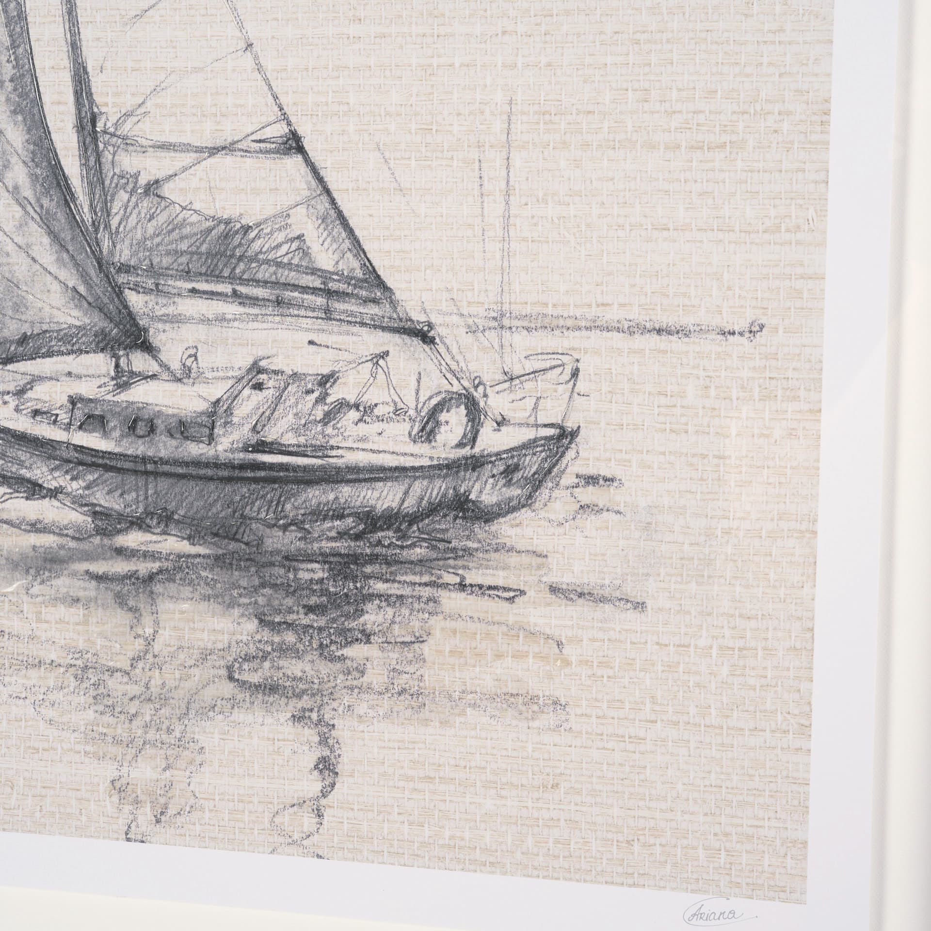 Sail Away II by Mercana Studio a Hand Embellished Framed Art Print Matted under Glass — product photograph