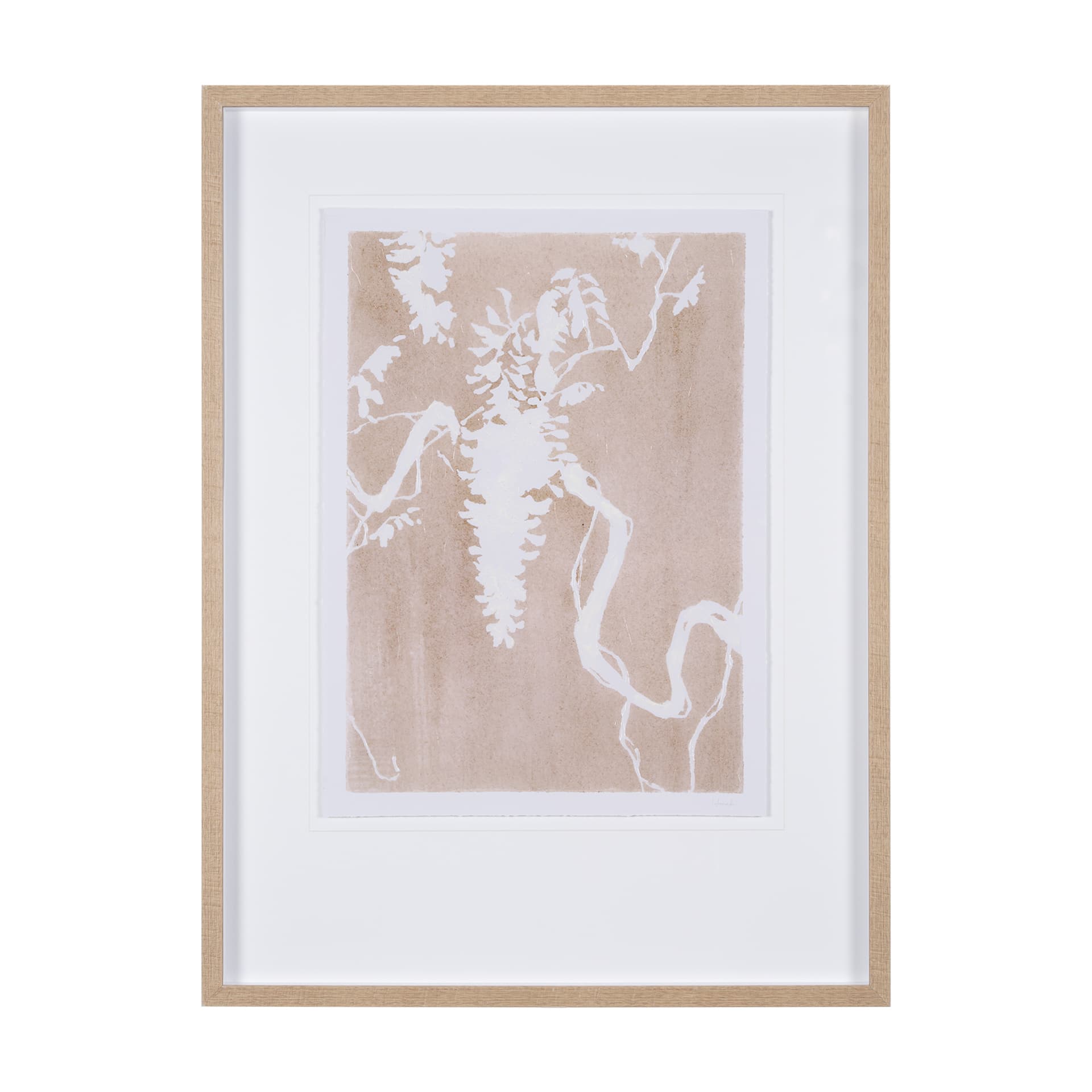 Flower Silhouette-Wisteria by Mercana Studio Hand Embellished Framed Art Print Matted under Glass — product photograph