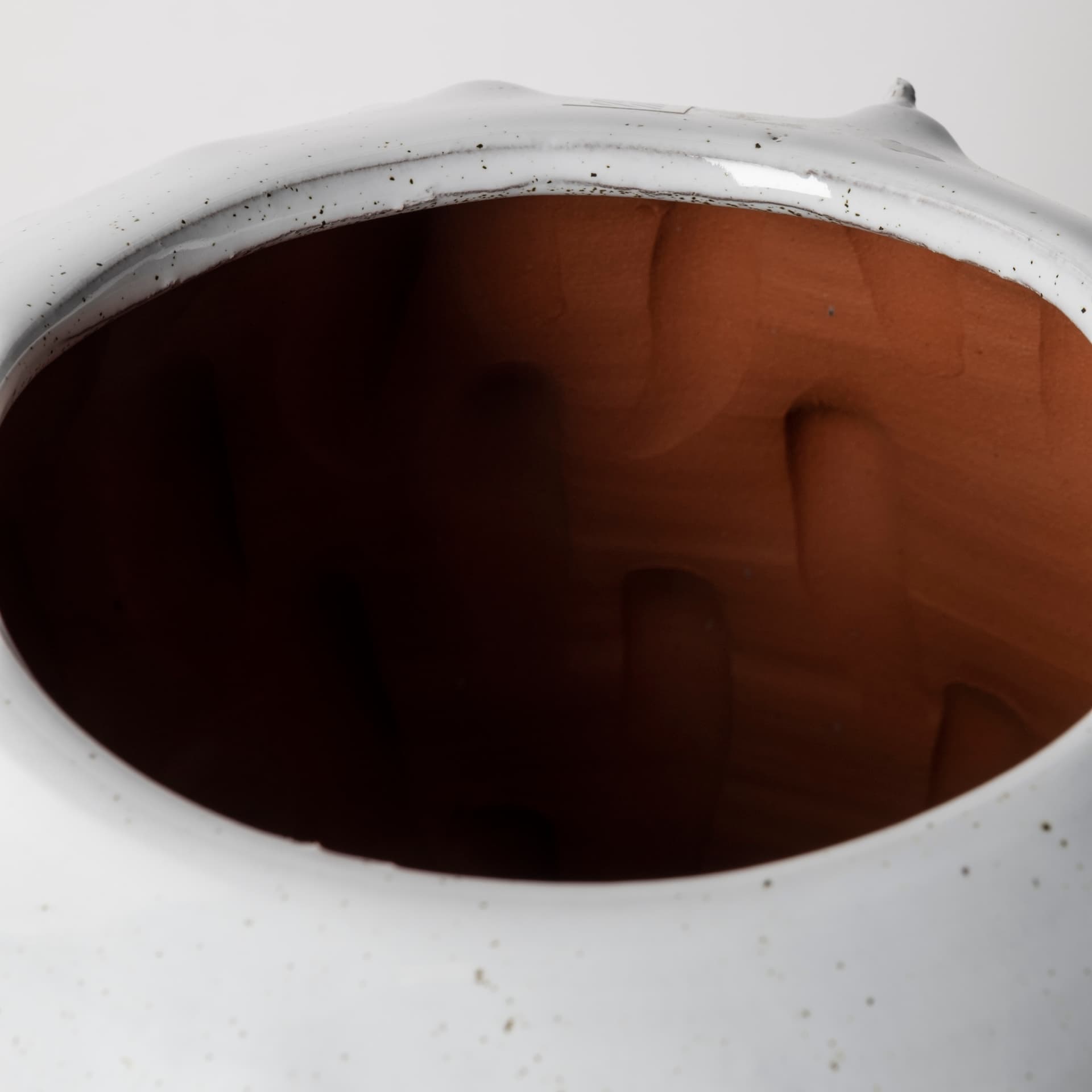 Julian Small Glossy White Ceramic Spoked Vase — product photograph
