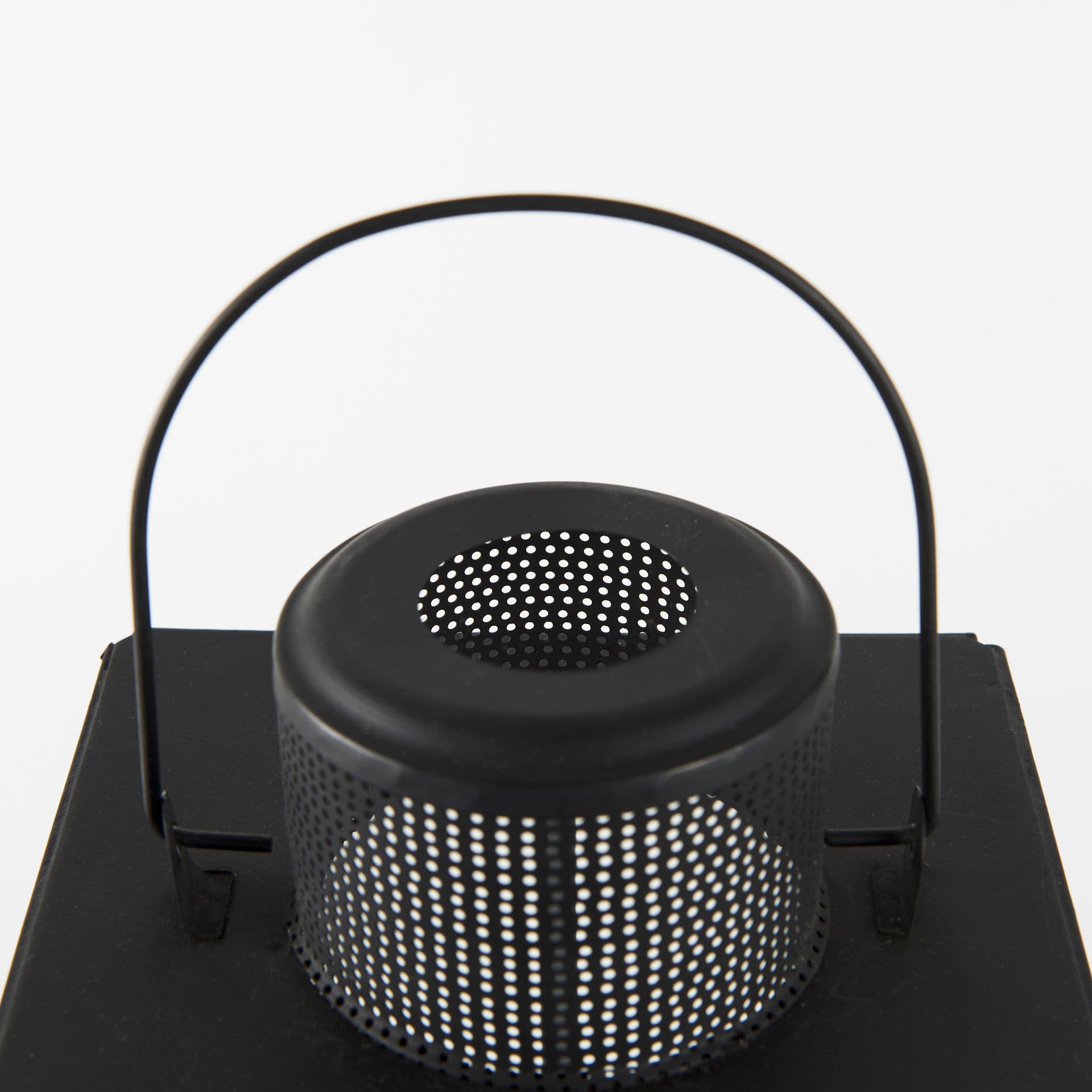 Gamfield 6.1L x 6.1W x 16.7H Large Black Metal and Glass Lantern — product photograph
