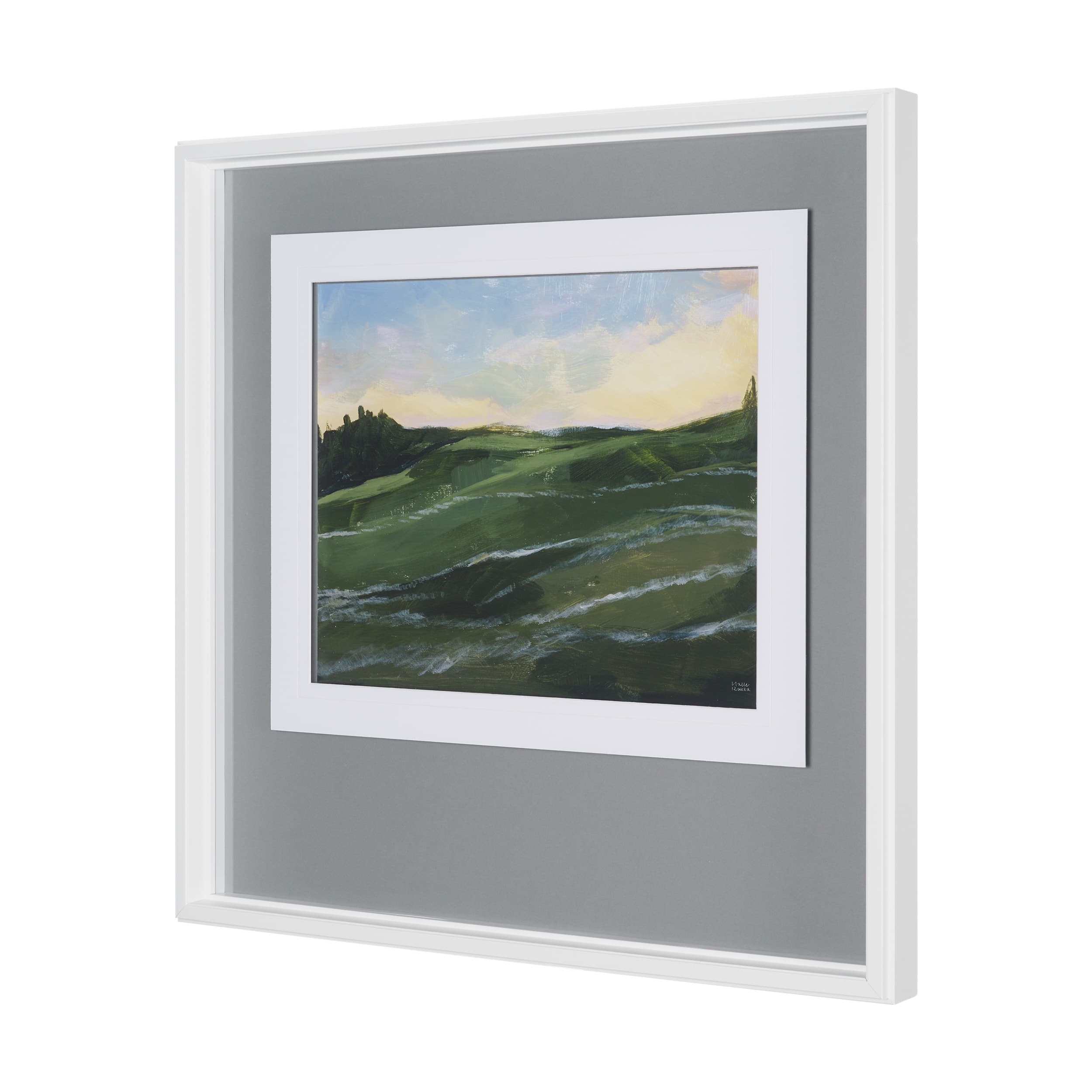 Sunrise Valley I by Mercana Studio a Hand Embellished Textured Framed Art Print Matted under Glass — product photograph