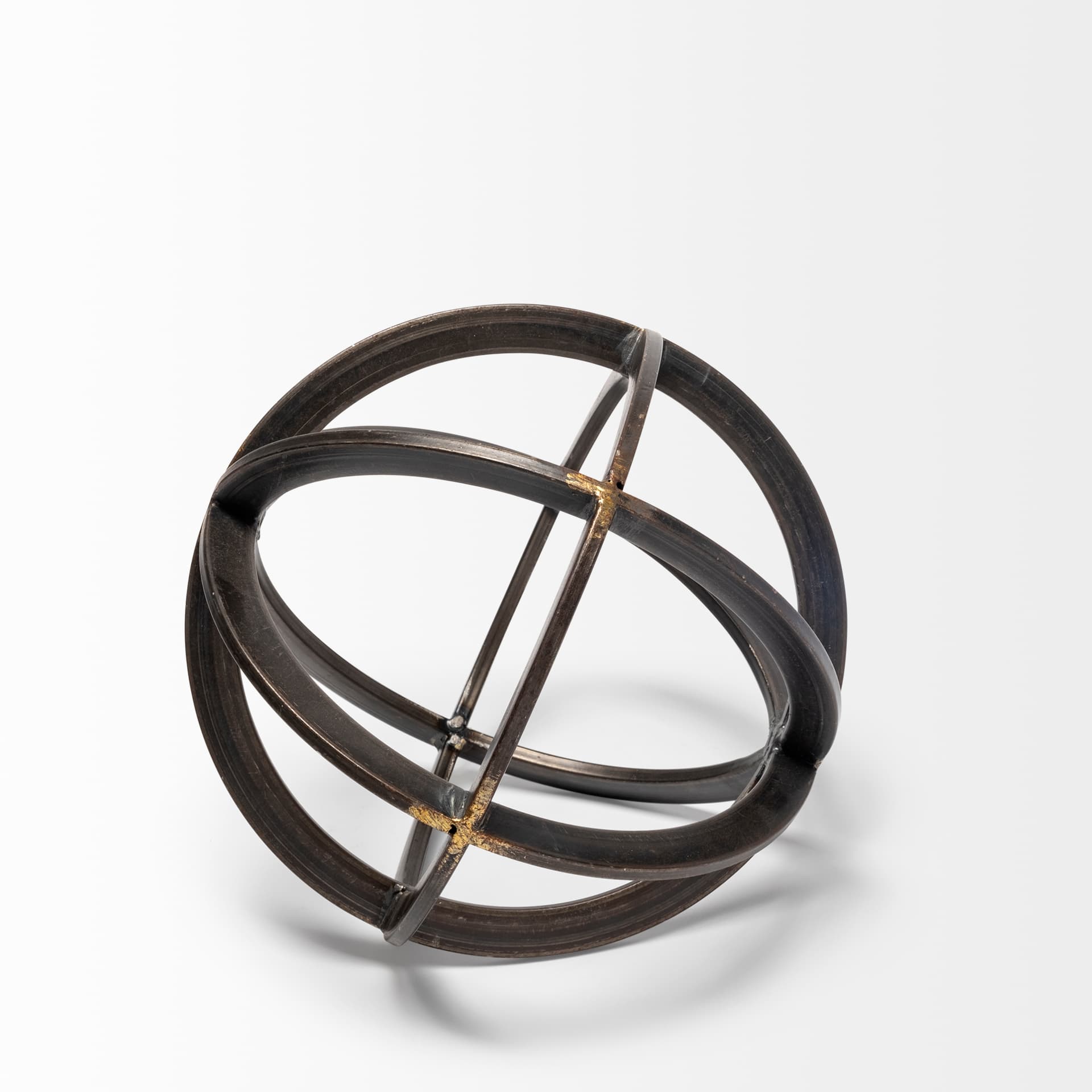 Galenna I (Small) 8L x 8W Black Metal Circular Decorative Orb — product photograph
