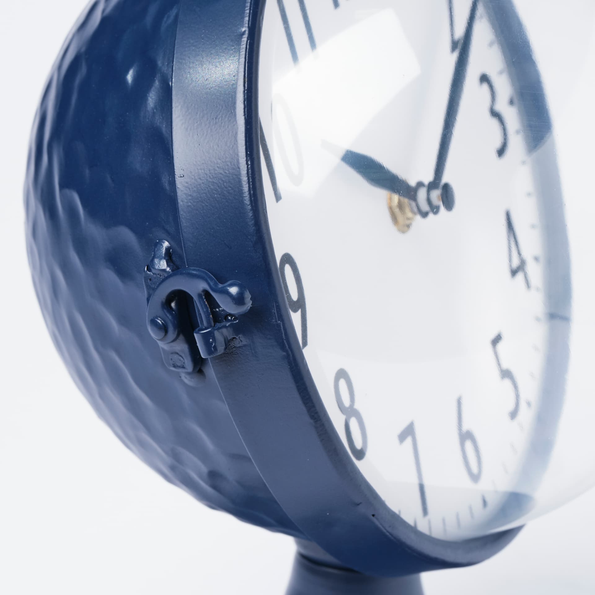 Weymouth Blue Metal Glass Dome Table Clock — product photograph