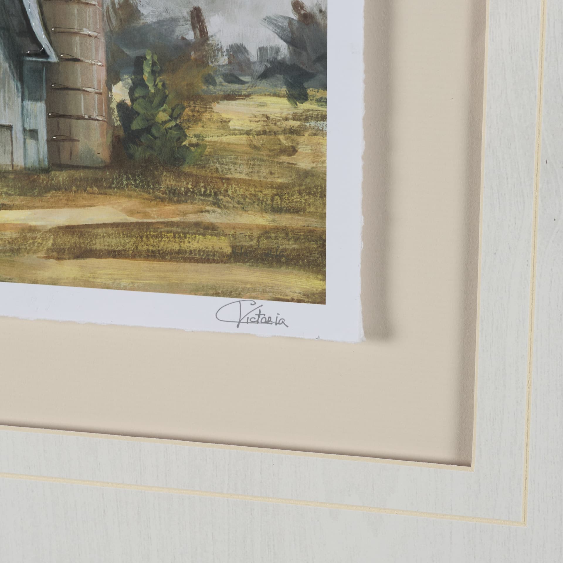 Day at the Farm I by Mercana Studio Hand Embelished Framed Artwork Matted under Glass — product photograph