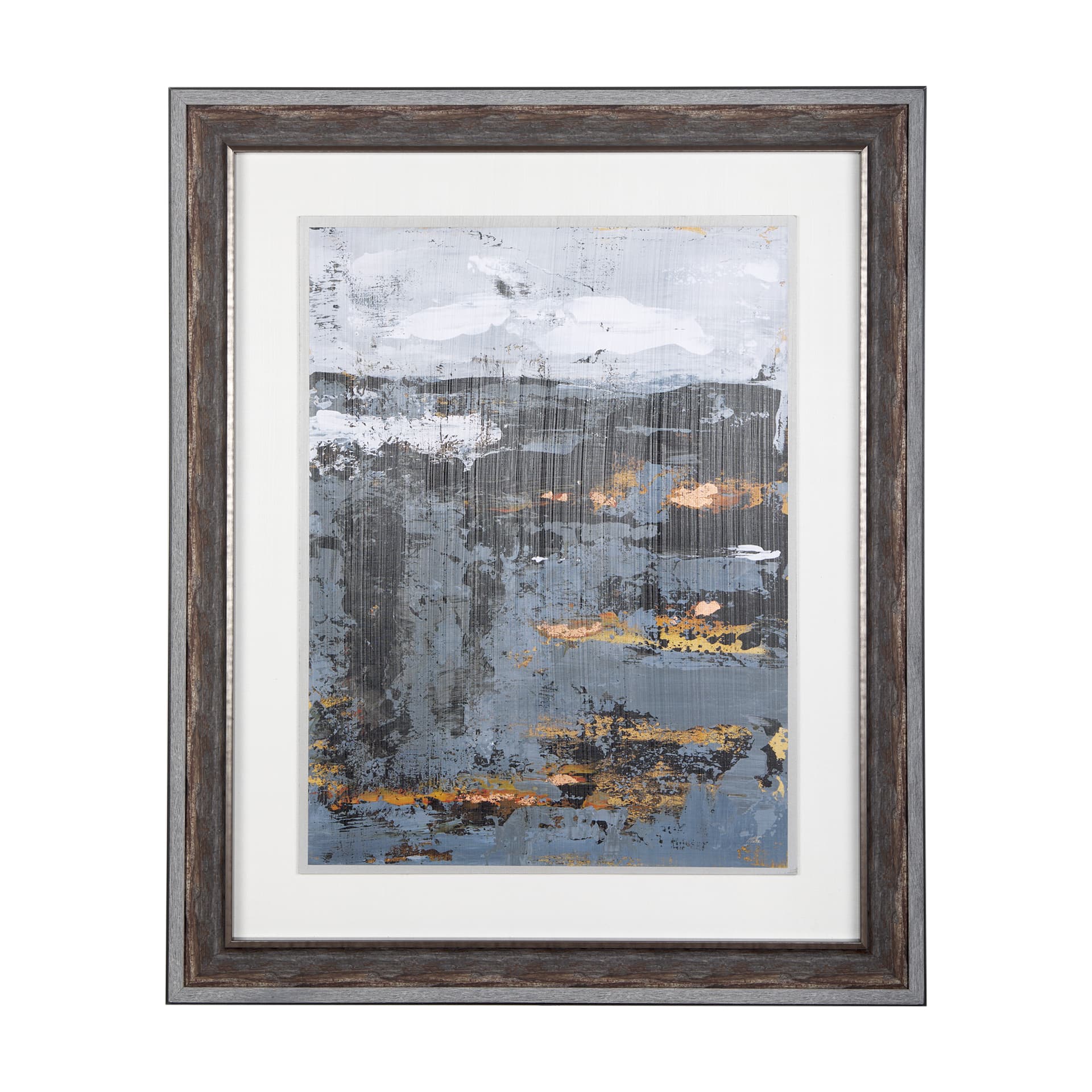 Silver and gold Inspiration II by Mercana Studio a Hand Embellished Textured Framed Art Print — product photograph