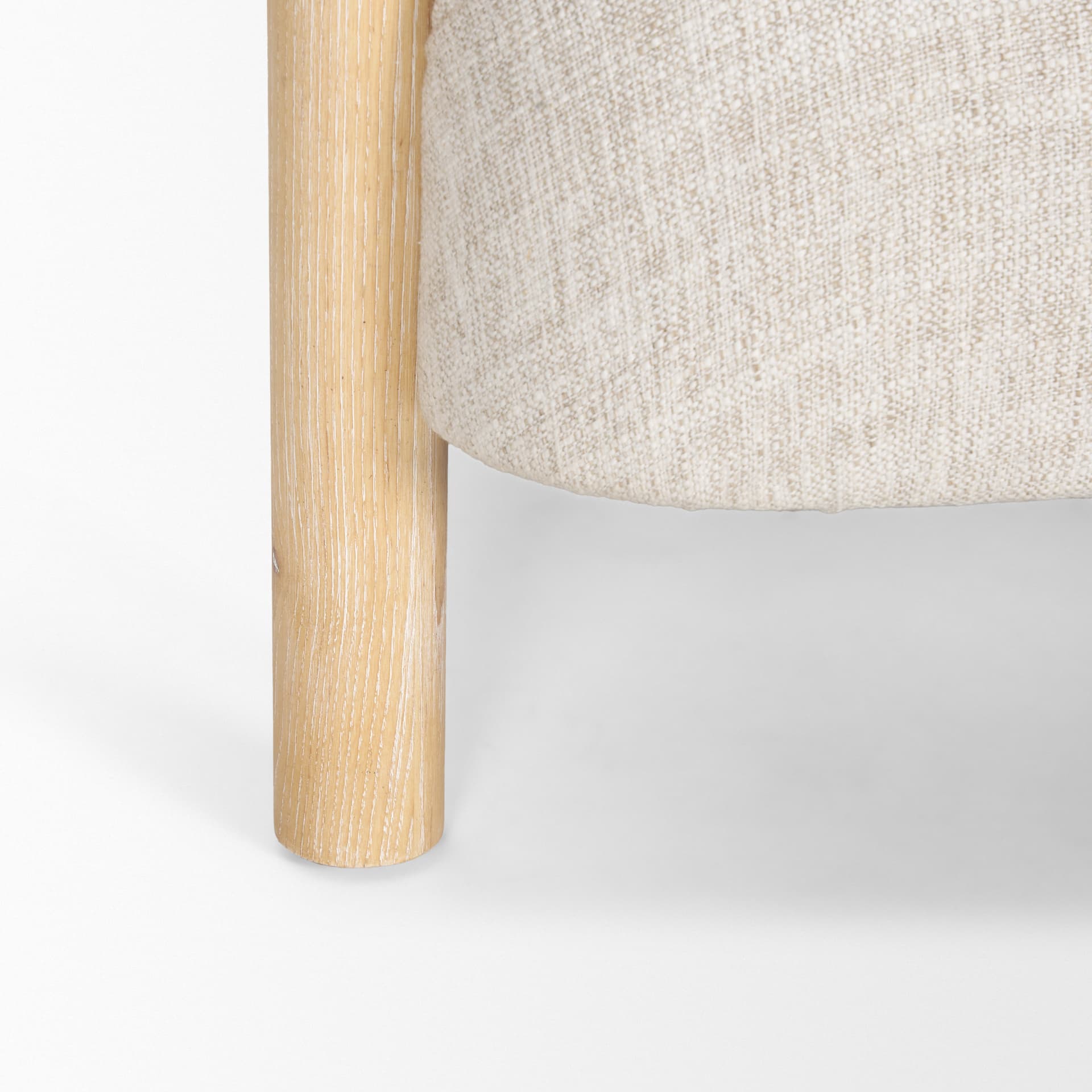 Gianna Open Back Light Brown Wood w/ Oatmeal Fabric Accent Chair — product photograph