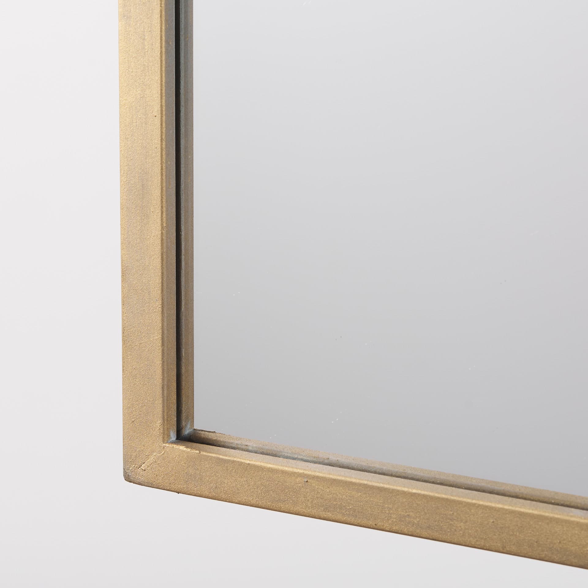 Giovanna 23.6L x 1.2W x 48.8H Gold Metal Frame Rounded Arch Vanity Mirror — product photograph