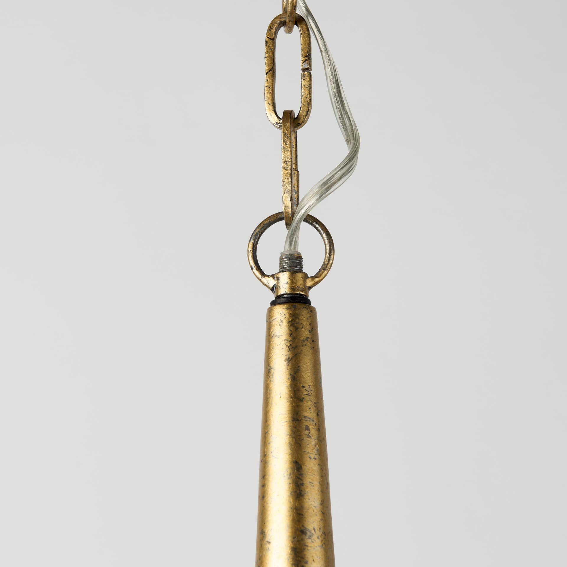 Capsa 17x29 Antique Gold and Silver Toned Metal Dome Pendant Light — product photograph