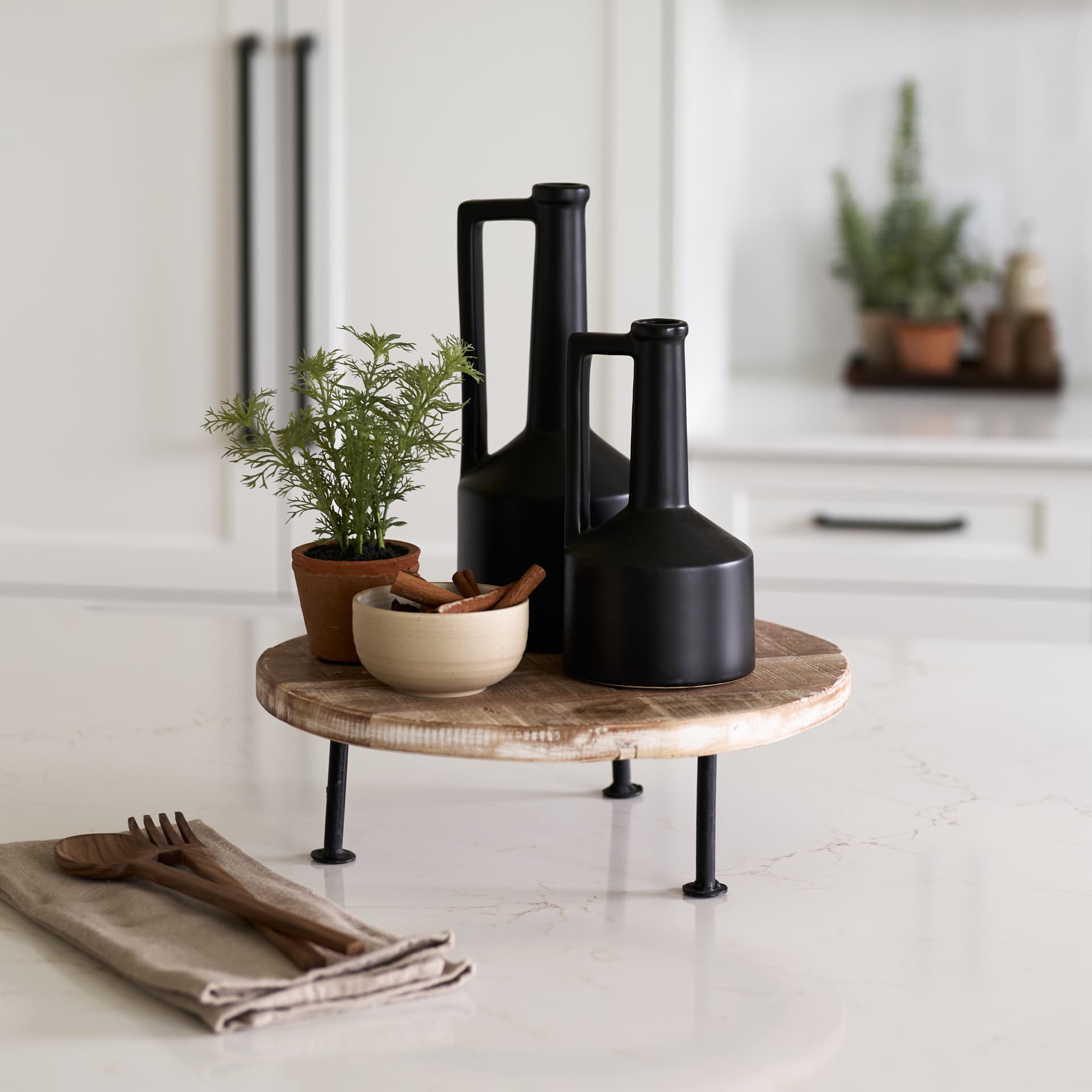 Burton 14.2H Medium Matte Black Ceramic Jug Vase — product photograph