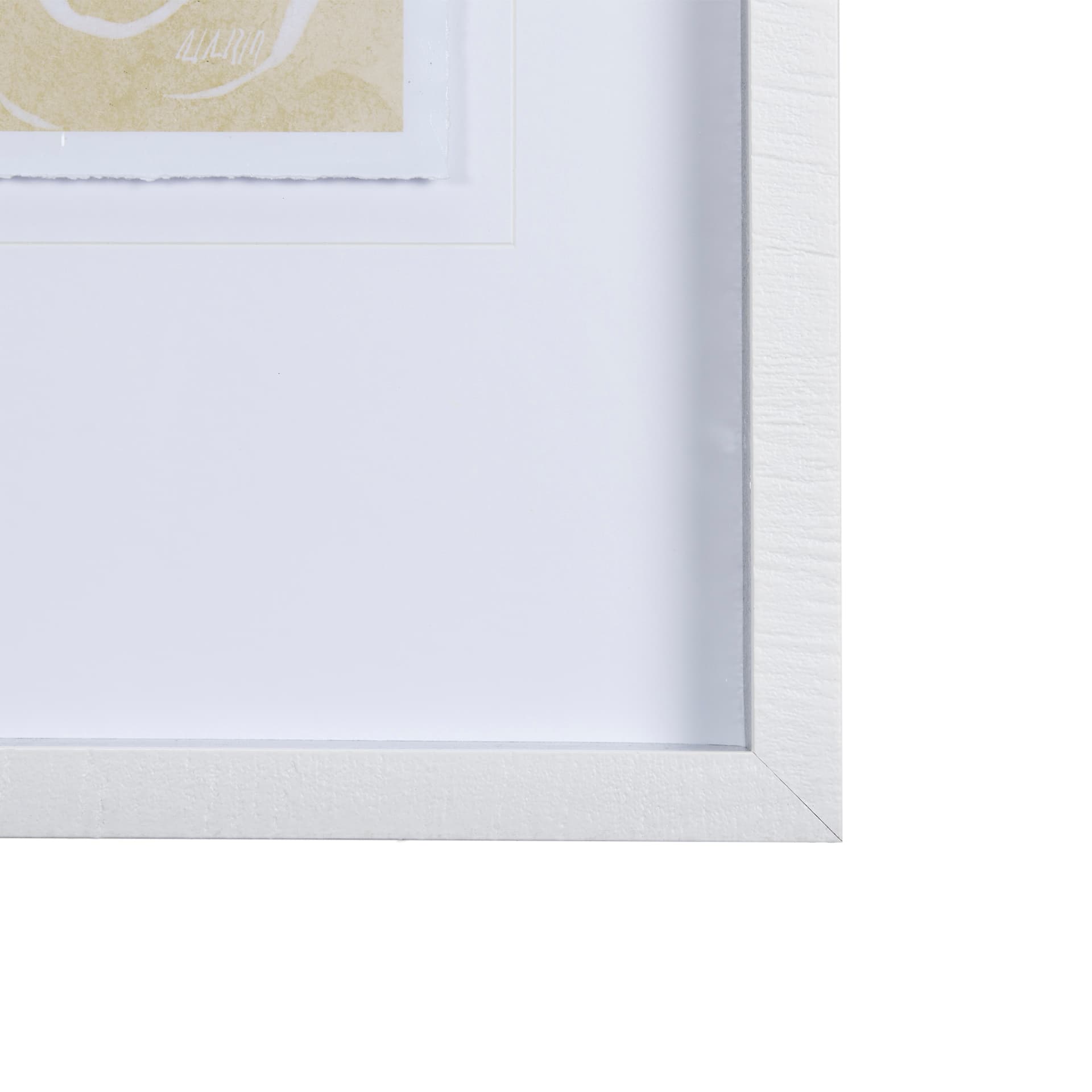 Thread Yellow II by Mercana Studio a Hand Embellished Textured Framed Art Print Matted under Glass — product photograph