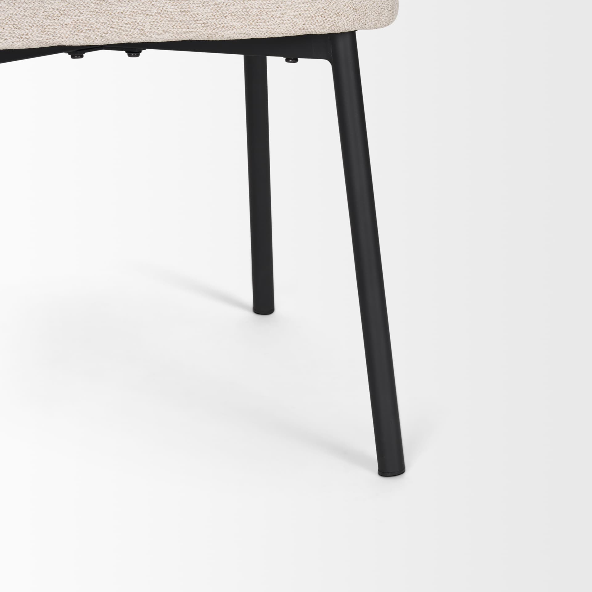 Shannon Contoured Back Dining Side Chair | Oatmeal Fabric w/ Metal — product photograph