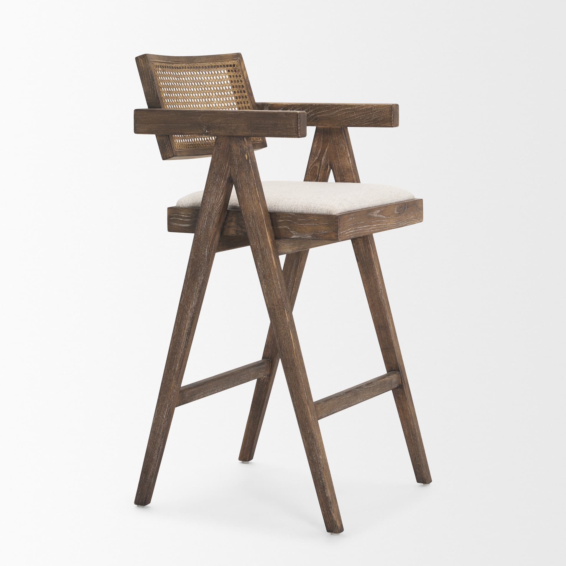 Indie Low Back 29.5in Seat Bar Stool | Medium Brown — product photograph