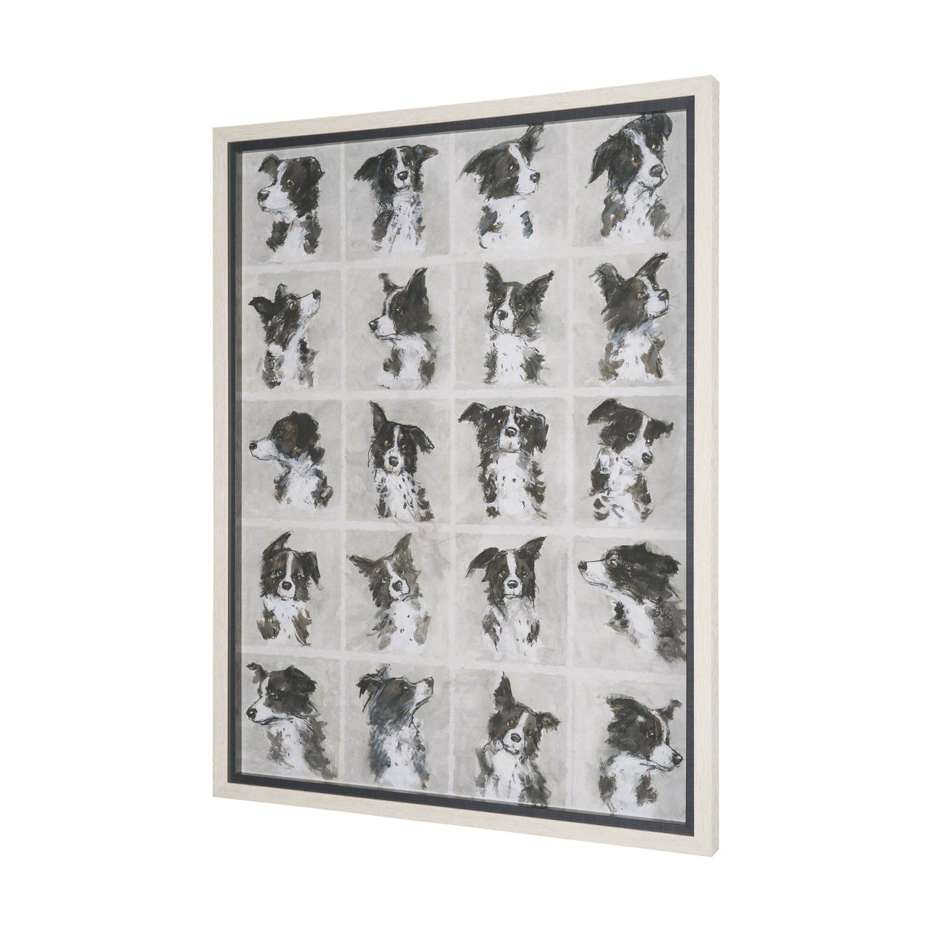 A Dogs Many Faces by Mercana Studio Hand-Embellished Framed Artwork Matted under Glass — product photograph