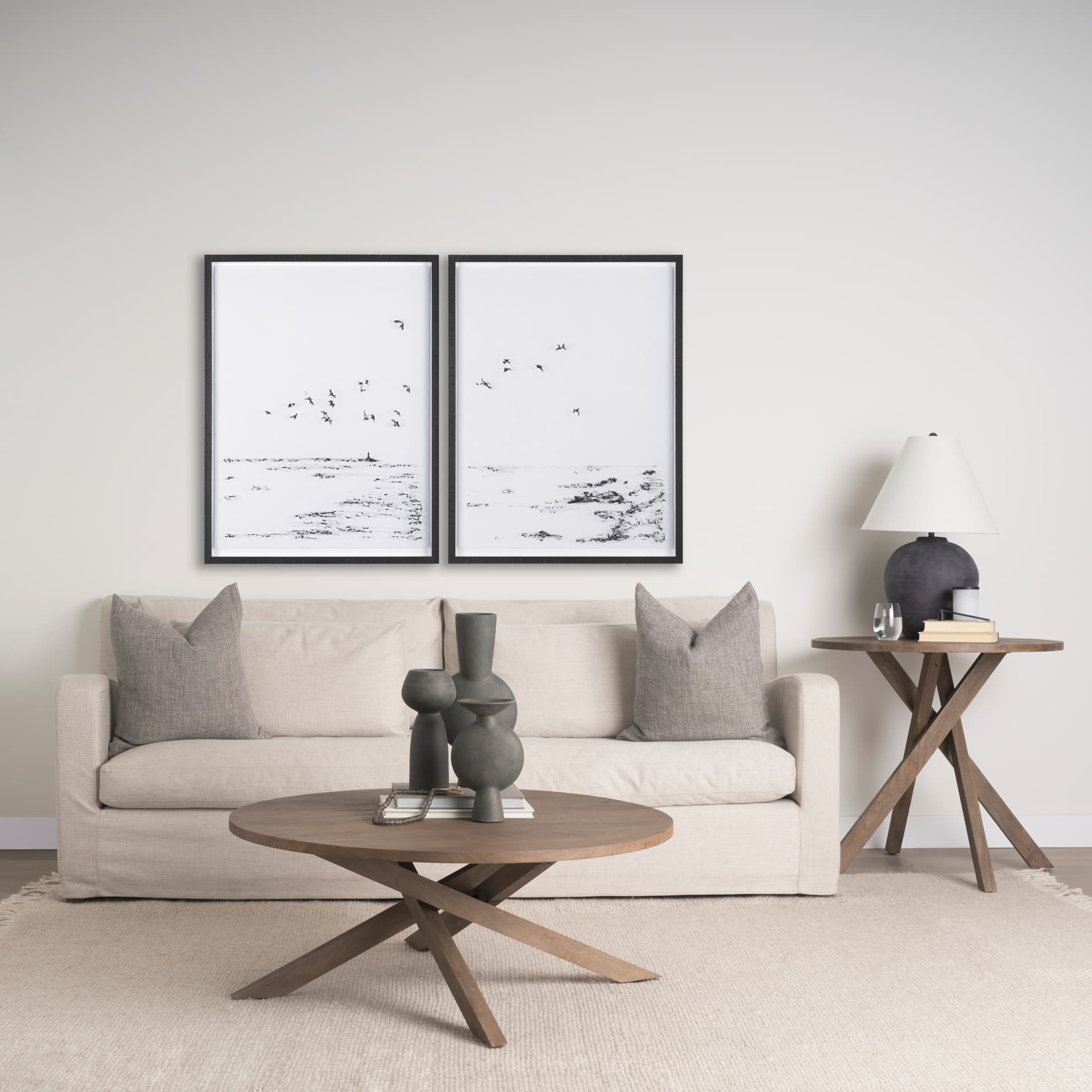 Solana Medium Brown Wood Foyer Table — in a styled room