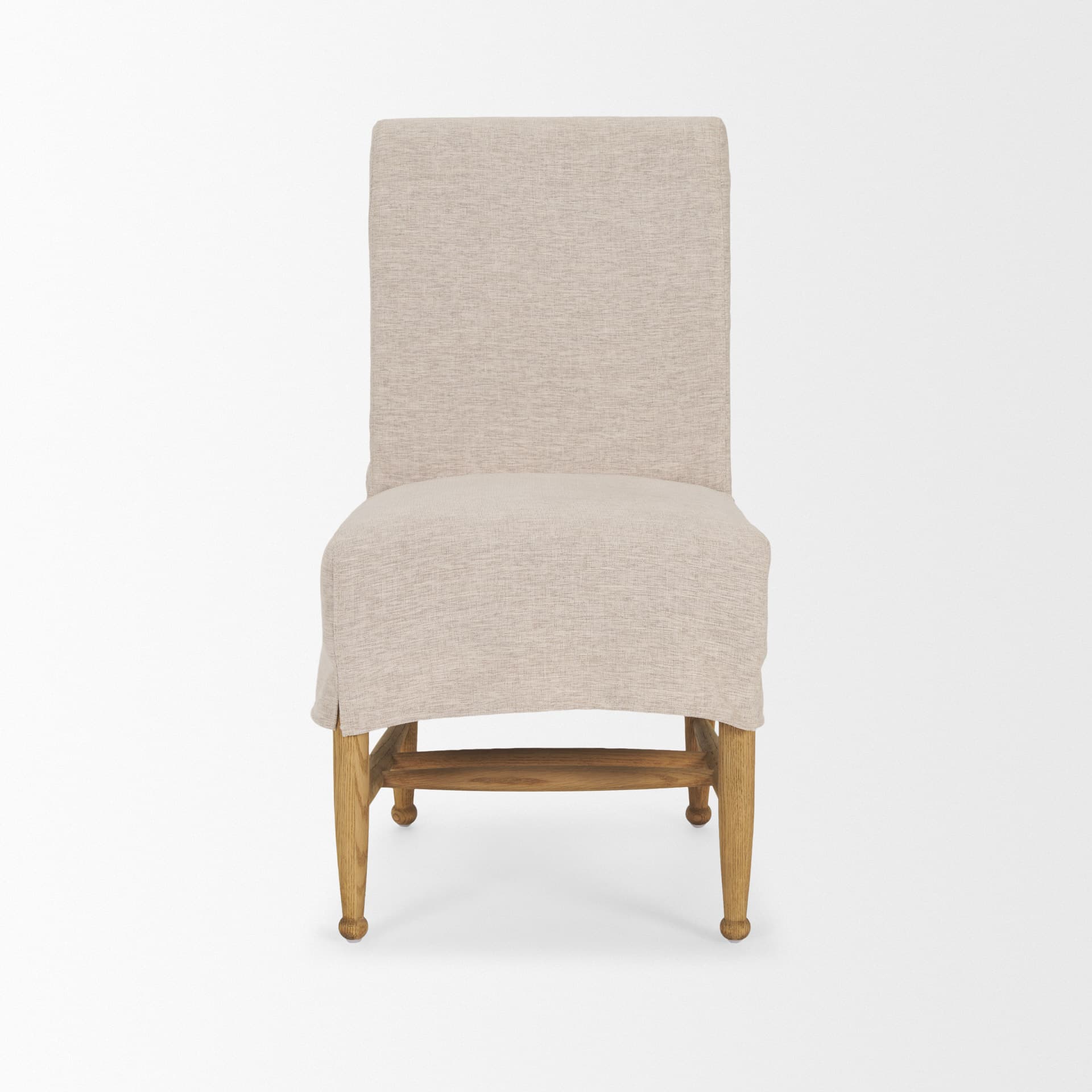 Whitley Oatmeal Performance Fabric w/ Oak Wood Dining Chair — product photograph