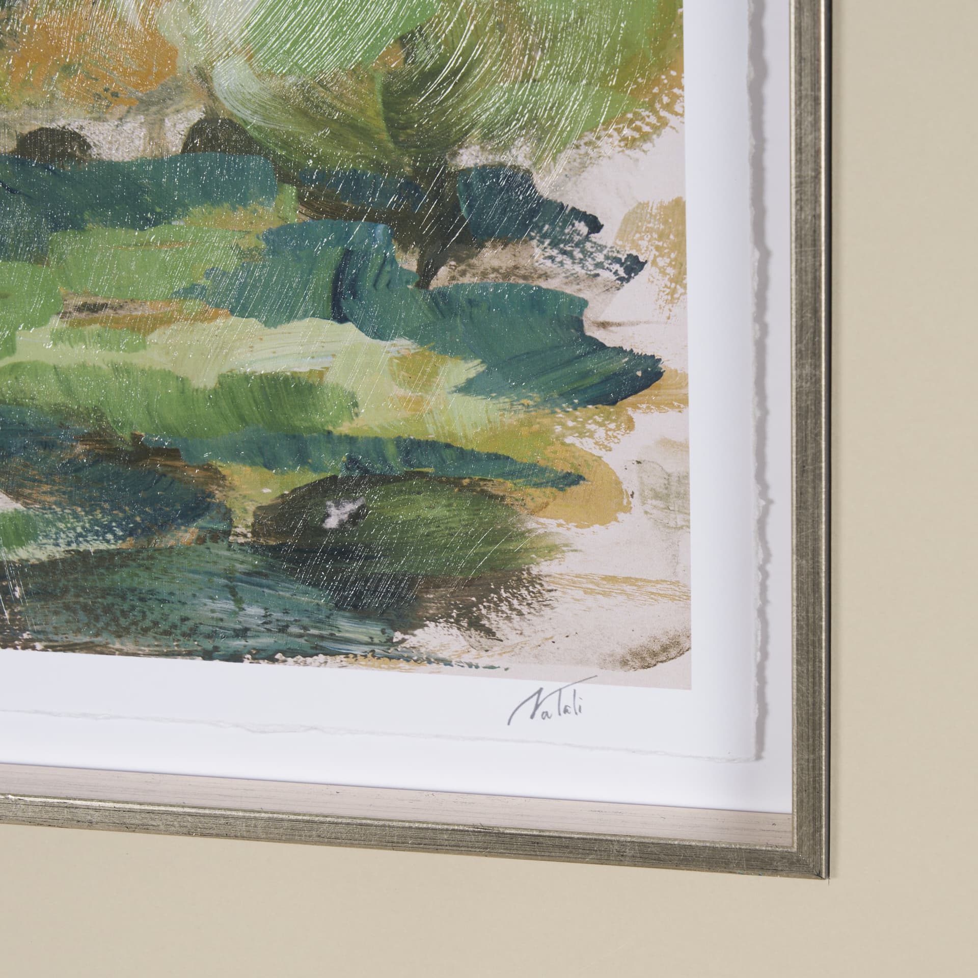 Vibrant View II by Mercana Studio a Hand Embelished Textured Framed Art Print Matted under Glass — product photograph