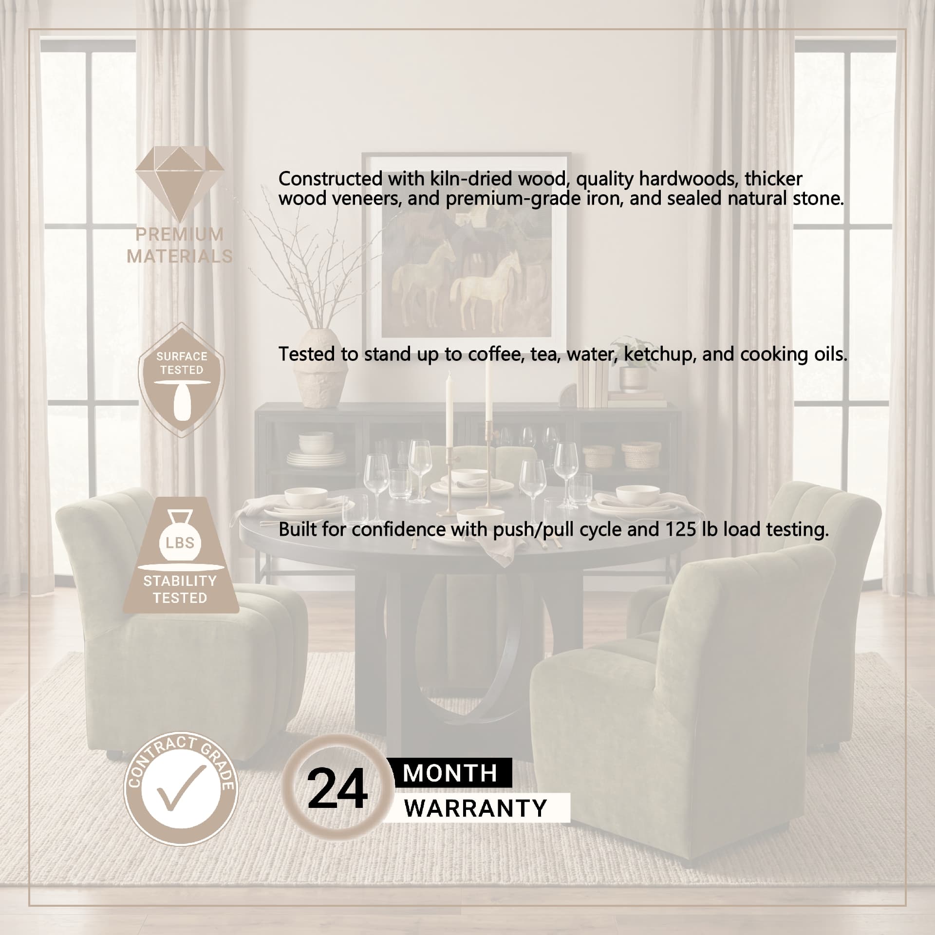 Liesl 54" Round Pedestal Dining Table | Modern | Black Wood | Seats 6 — product photograph