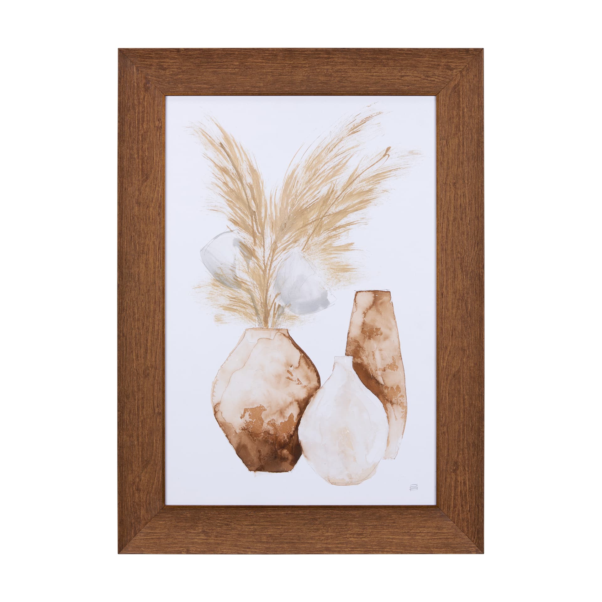 Vase Gray Pods by Mercana Studio a Hand Embellished Textured Framed Art Print — product photograph