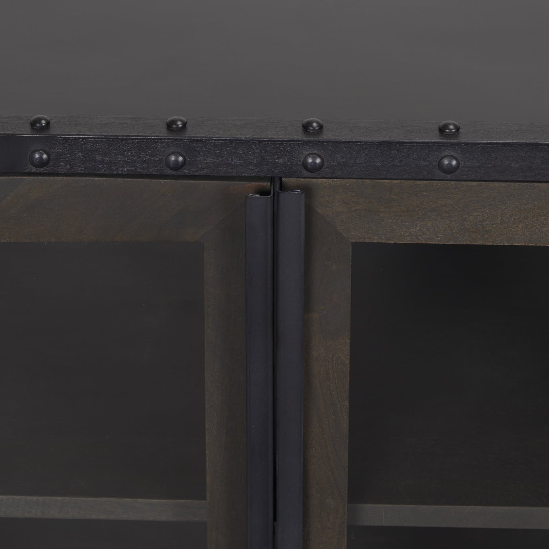 Gehry I 62.3x16.5 Black Metal Frame w/Wood Accent 4 Cabinet Door Two Drawer Sideboard — product photograph