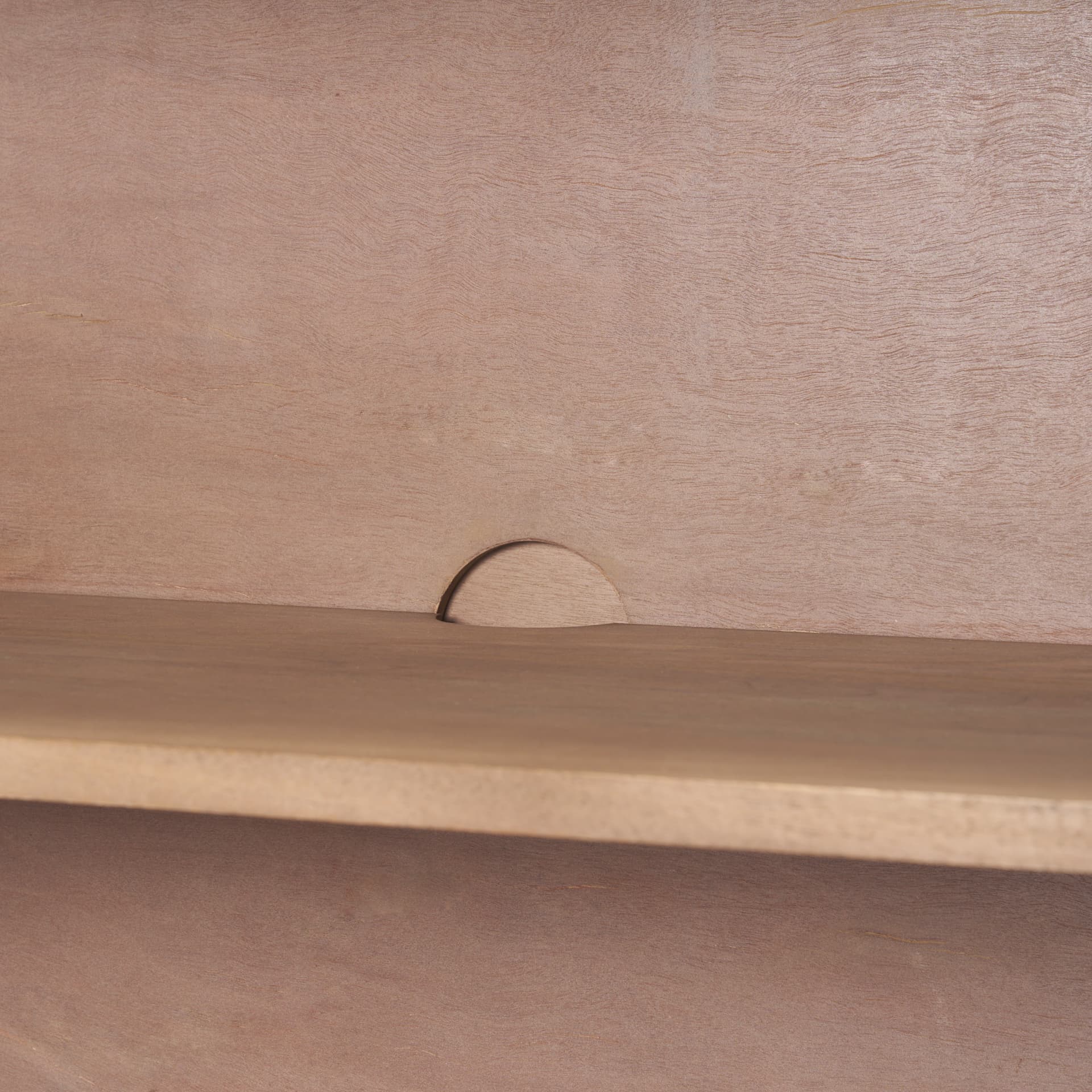 Sorina Reverse Fluted Light Brown Wood Accent Cabinet — product photograph
