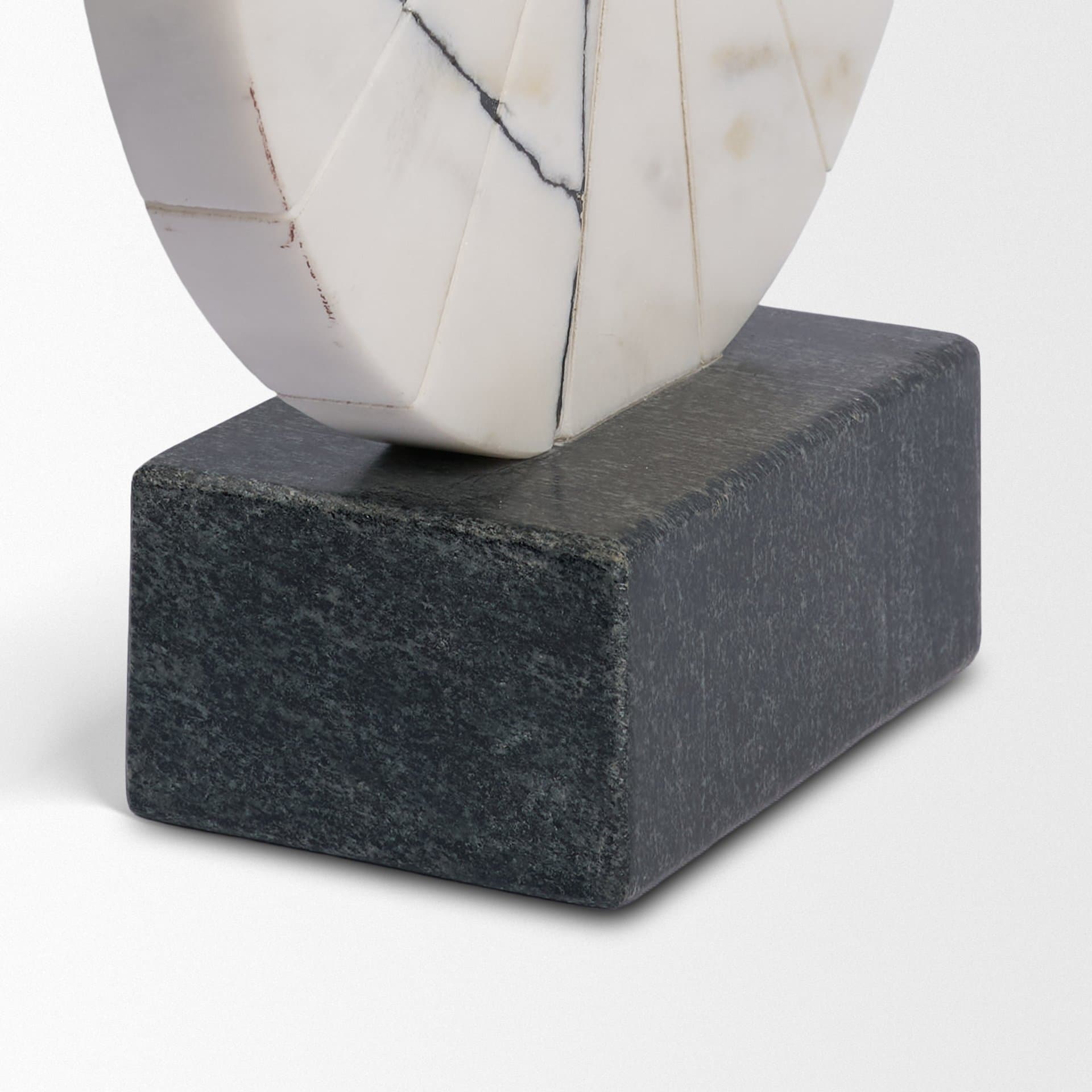 Orin White Marble Round Disc Decorative Object — product photograph