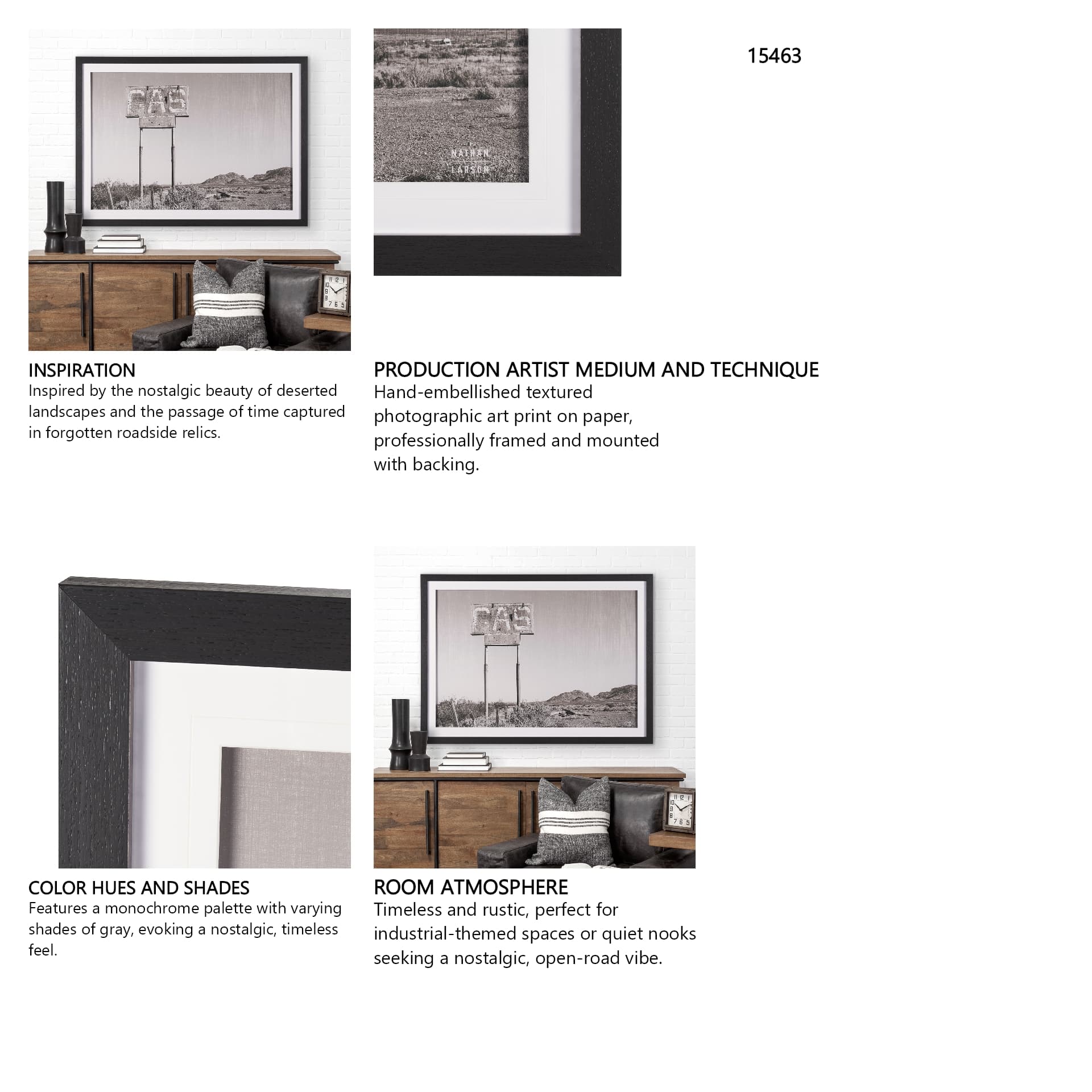 Southwest Gas Station by Nathan Larson a Hand Embellished Framed Photo Art Print Matted under Glass — in a styled room