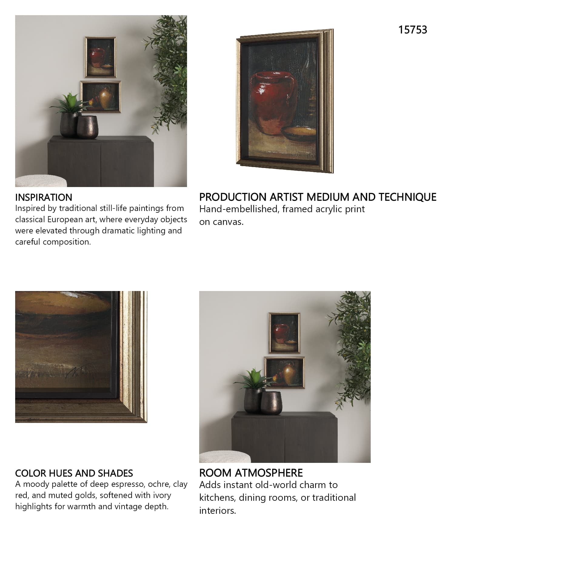 Vintage Crock (Set of 2) by Mercana Studio a Hand Embellished Framed Art Print — in a styled room