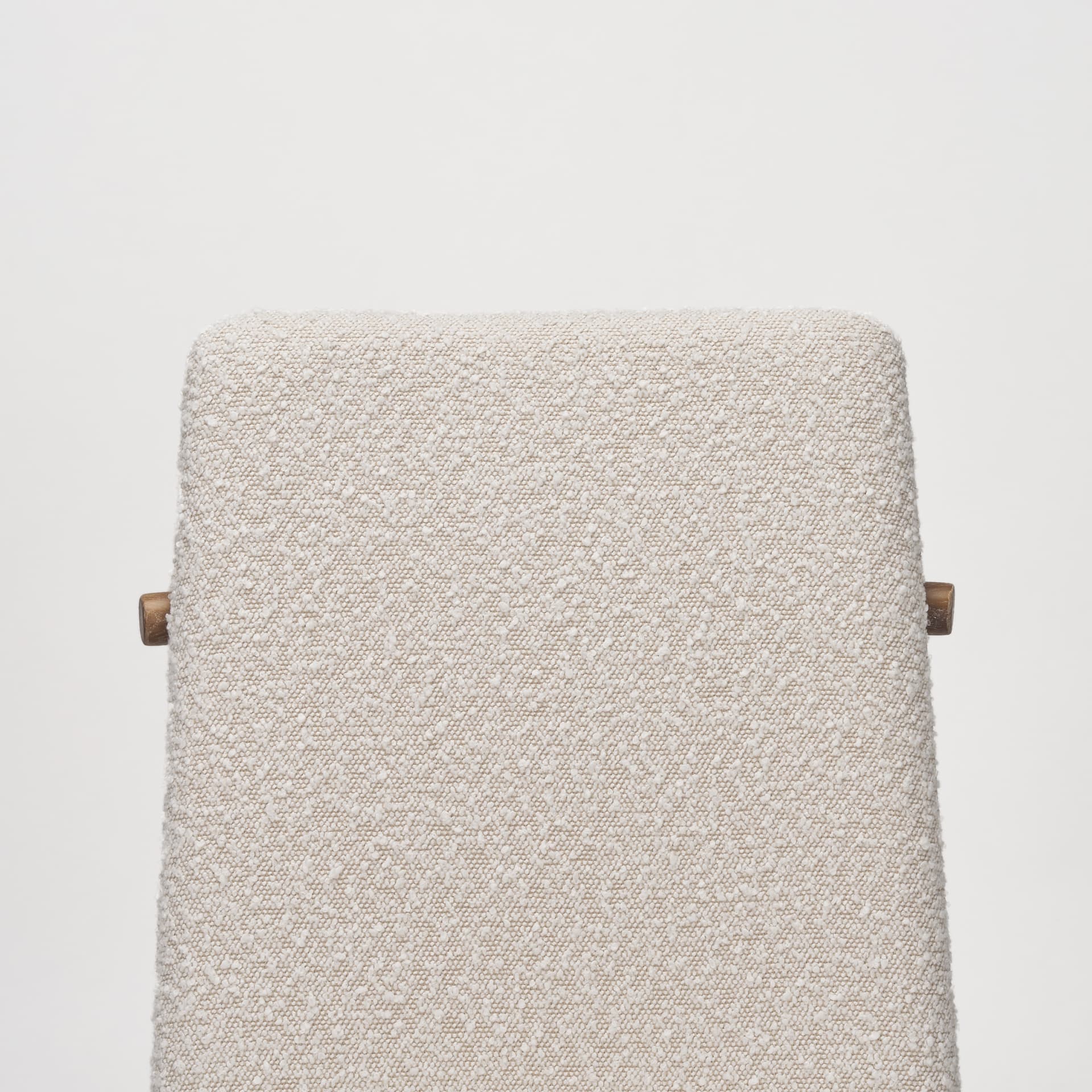 Cavett Curved Back Dining Side Chair | Cream Boucle w/ Wood — product photograph