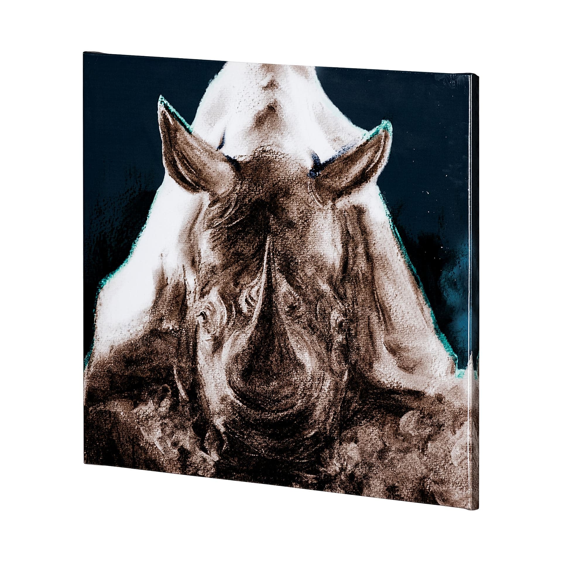 Rhino Blue by Mercana Studio a Hand Embellished Textured Canvas — product photograph