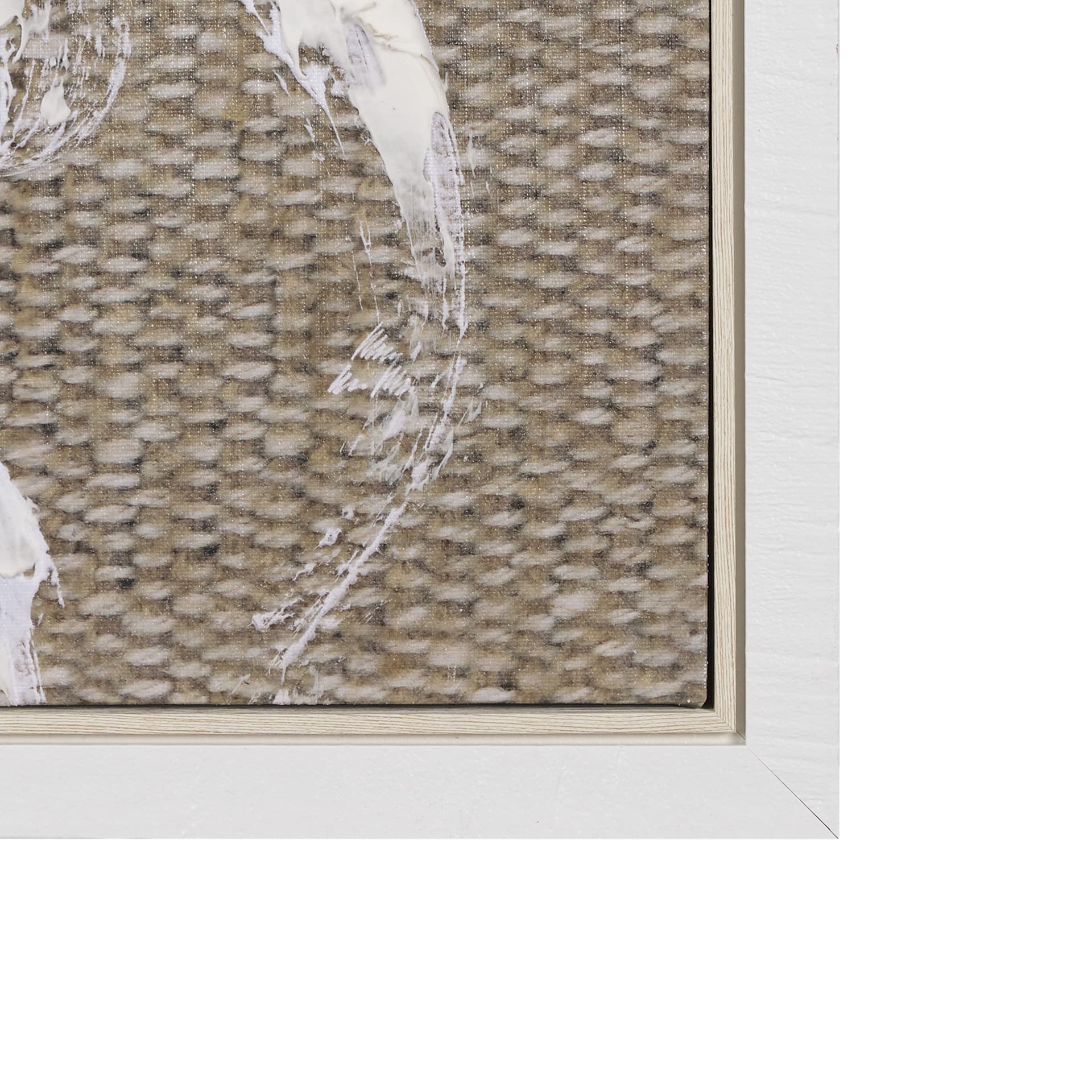 Woven Textile by Mercana Studio a Hand Embellished Textured Framed Canvas — product photograph