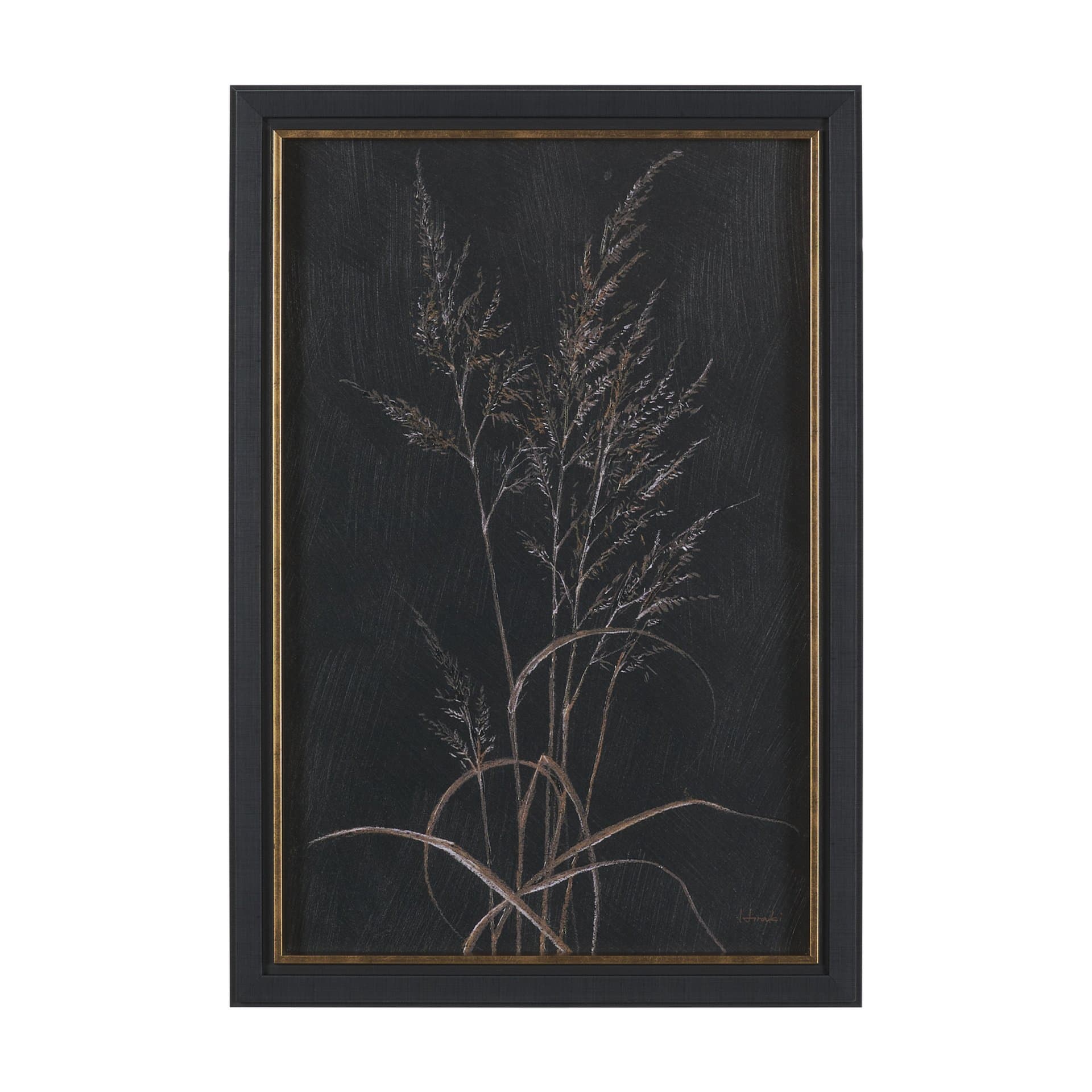 Golden Grasses II by Mercana Studio Hand Embelished Textured Framed Artwork Matted — product photograph