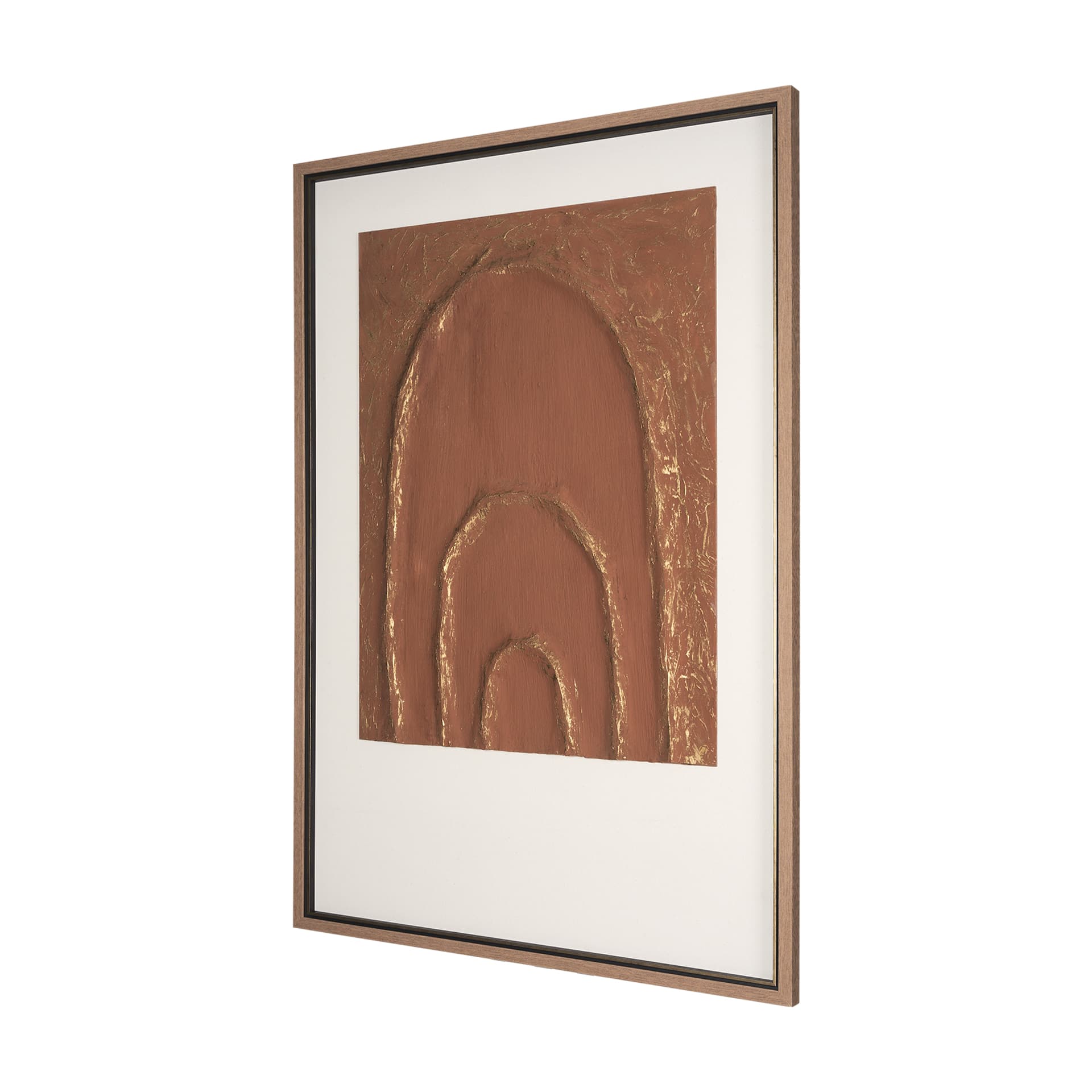 Terracotta Arches II by Studio M a handmade Original Framed 3D Textured Artwork under Glass — product photograph