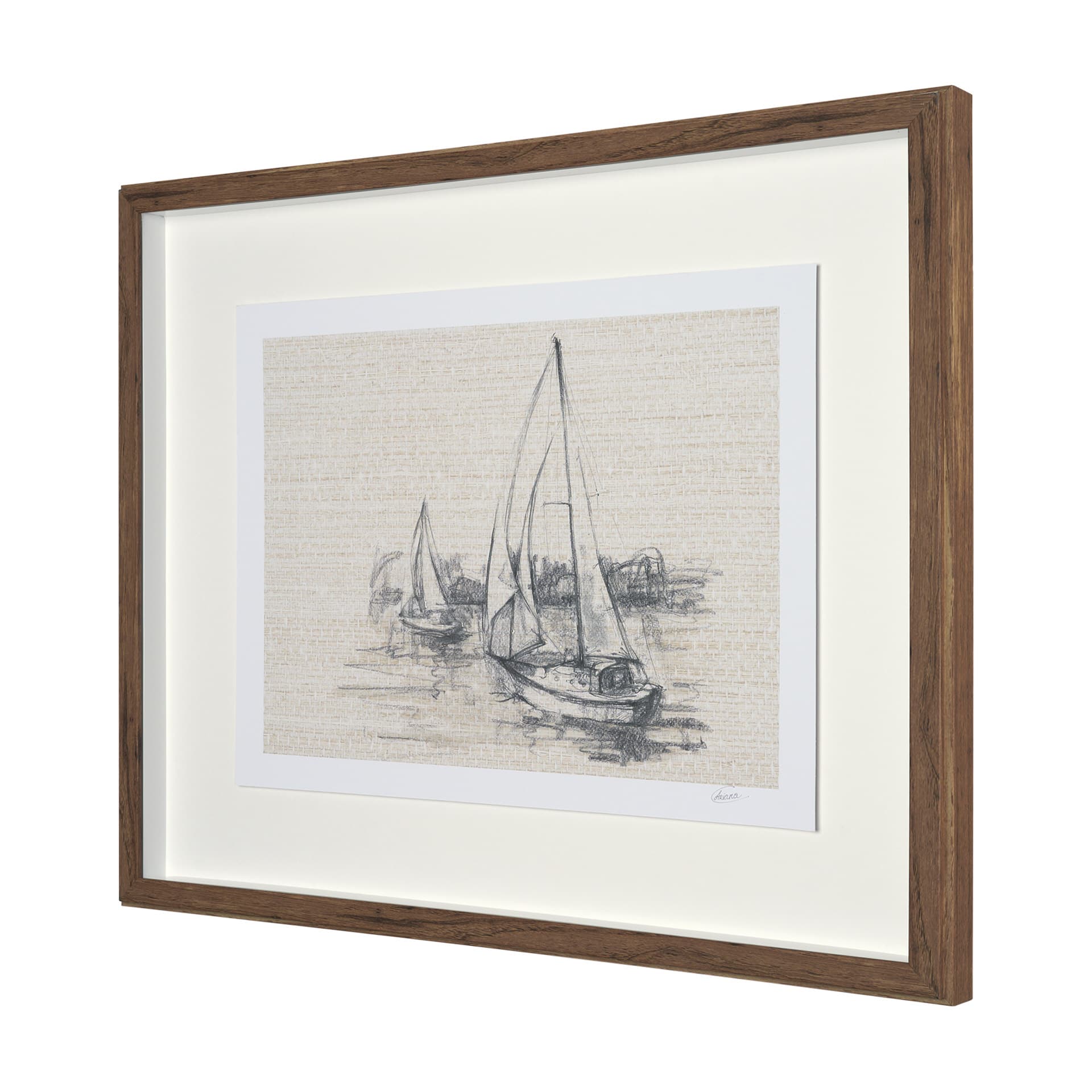 Sail Away III by Mercana Studio a Hand Embellished Framed Art Print Matted under Glass — product photograph