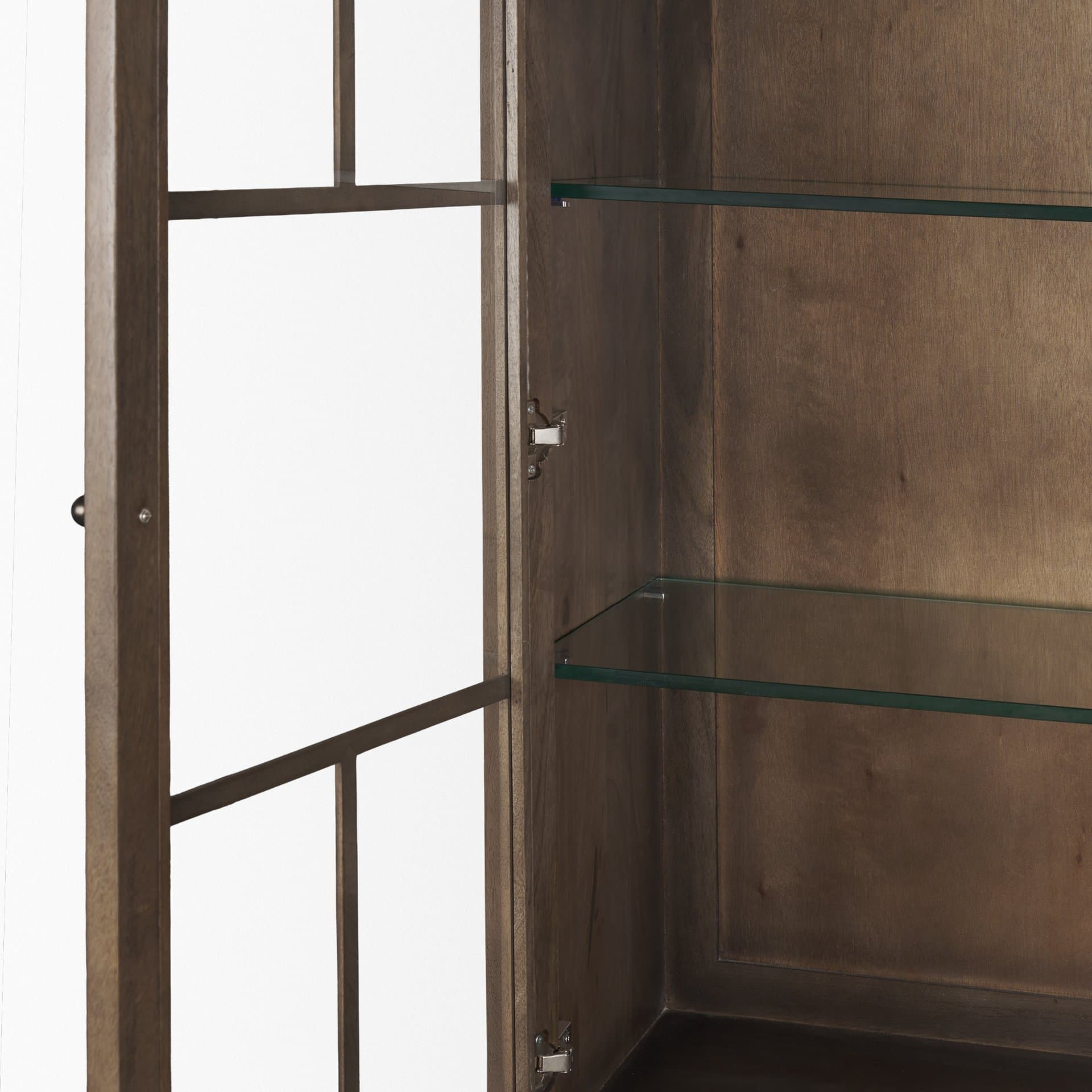 Cromwell Spiral Turned Display Cabinet | Mid-Brown Wood — product photograph