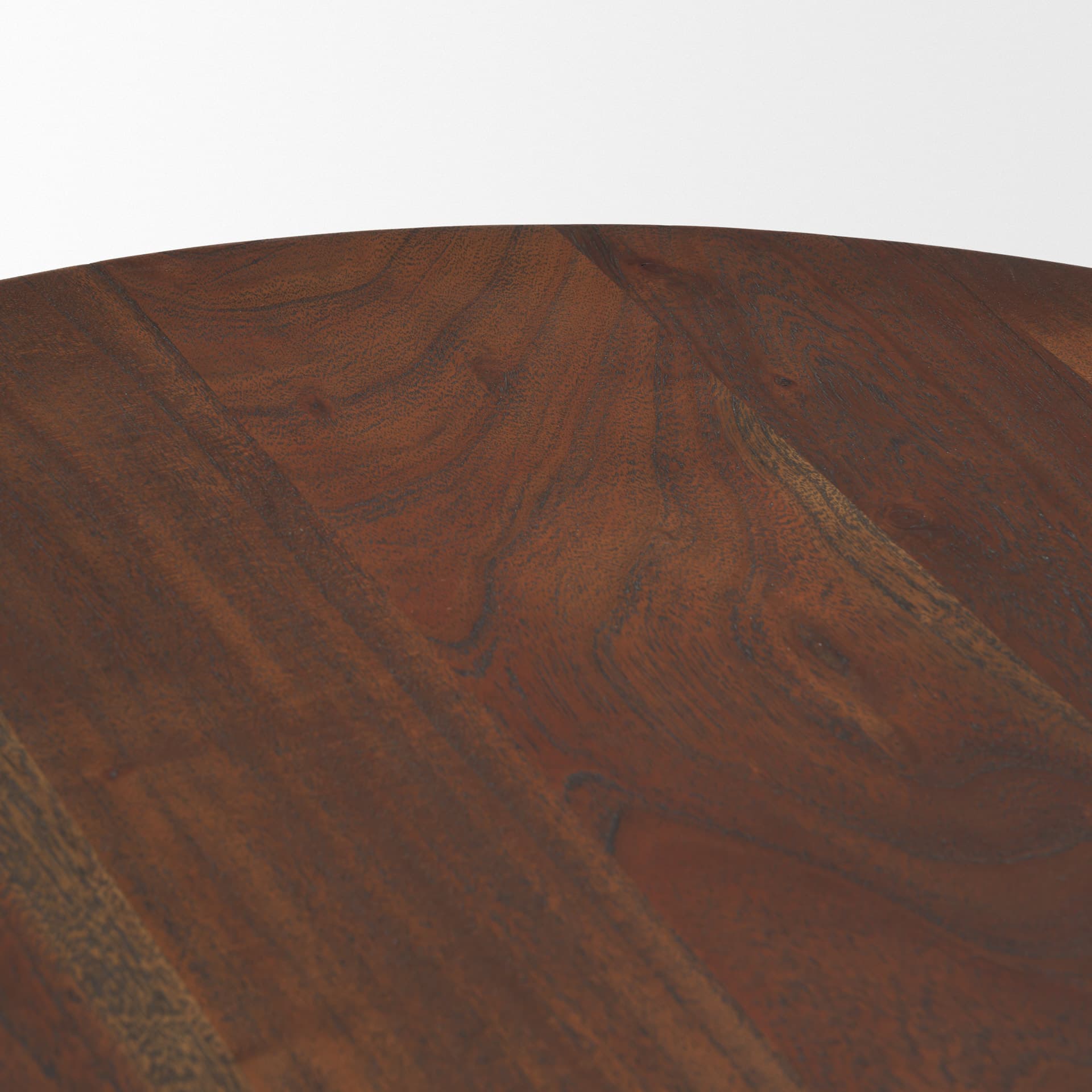Sonel Pedestal Medium Dark Brown Acacia Wood Foyer Table — product photograph